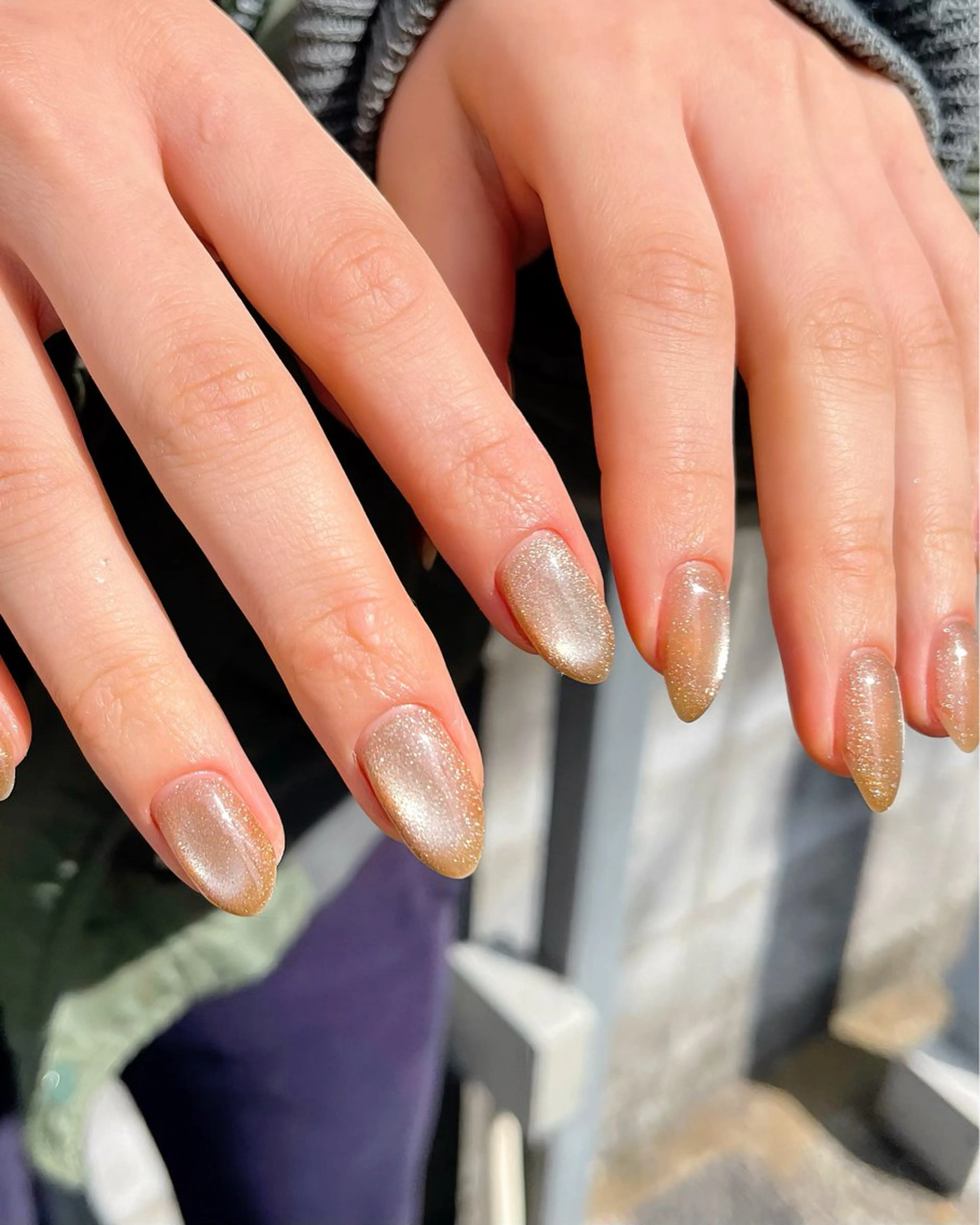 ネイル 長さ出し 水色 マグネットネイル ミラーネイル ショートネイル ハンドネイル ハンドケア 🫧OPELIA NAIL渋谷🫧のネイルデザイン