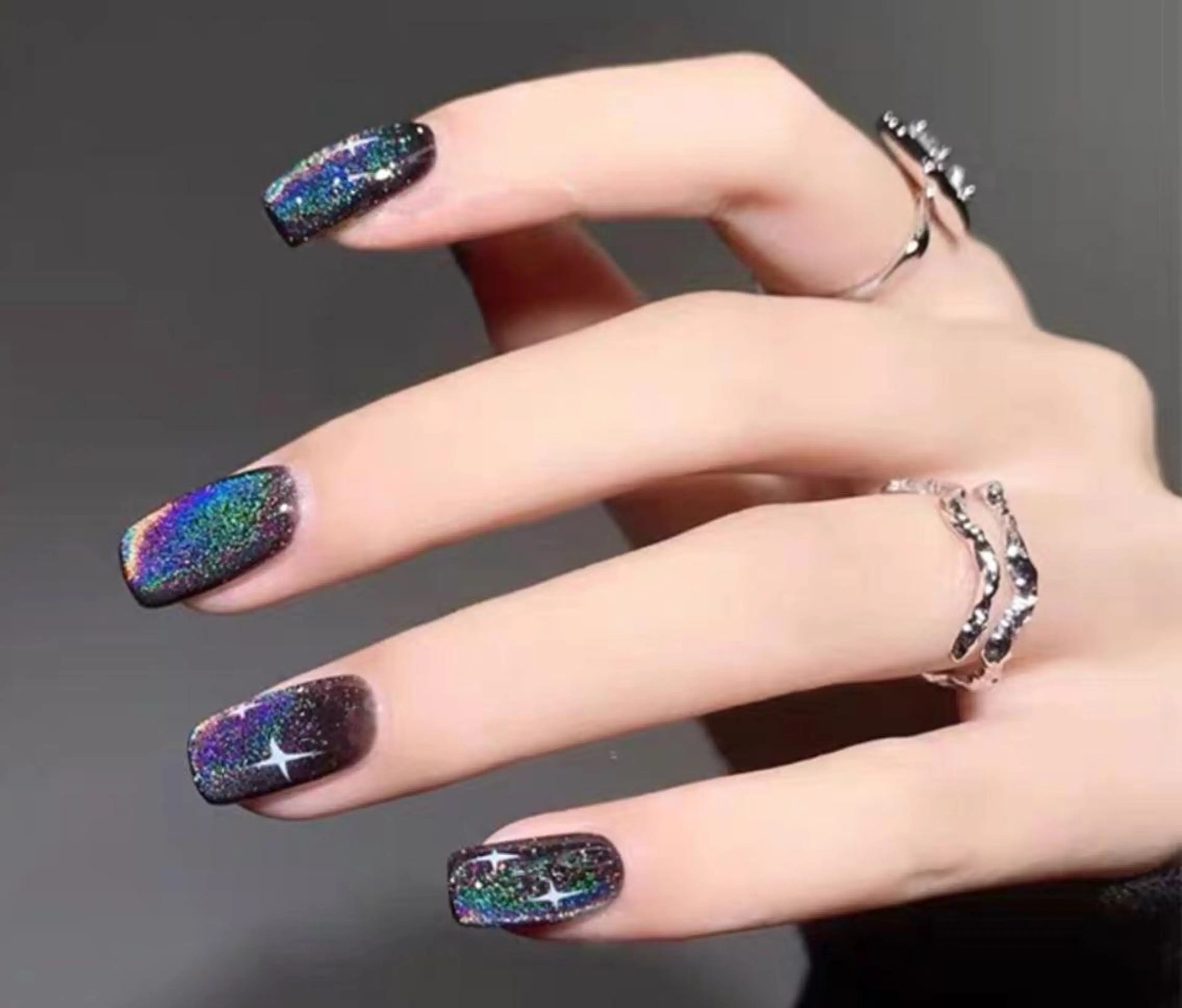 ネイル アートネイル マグネットネイル ラベンダー💖日暮里 ルル💖ネイルのネイルデザイン