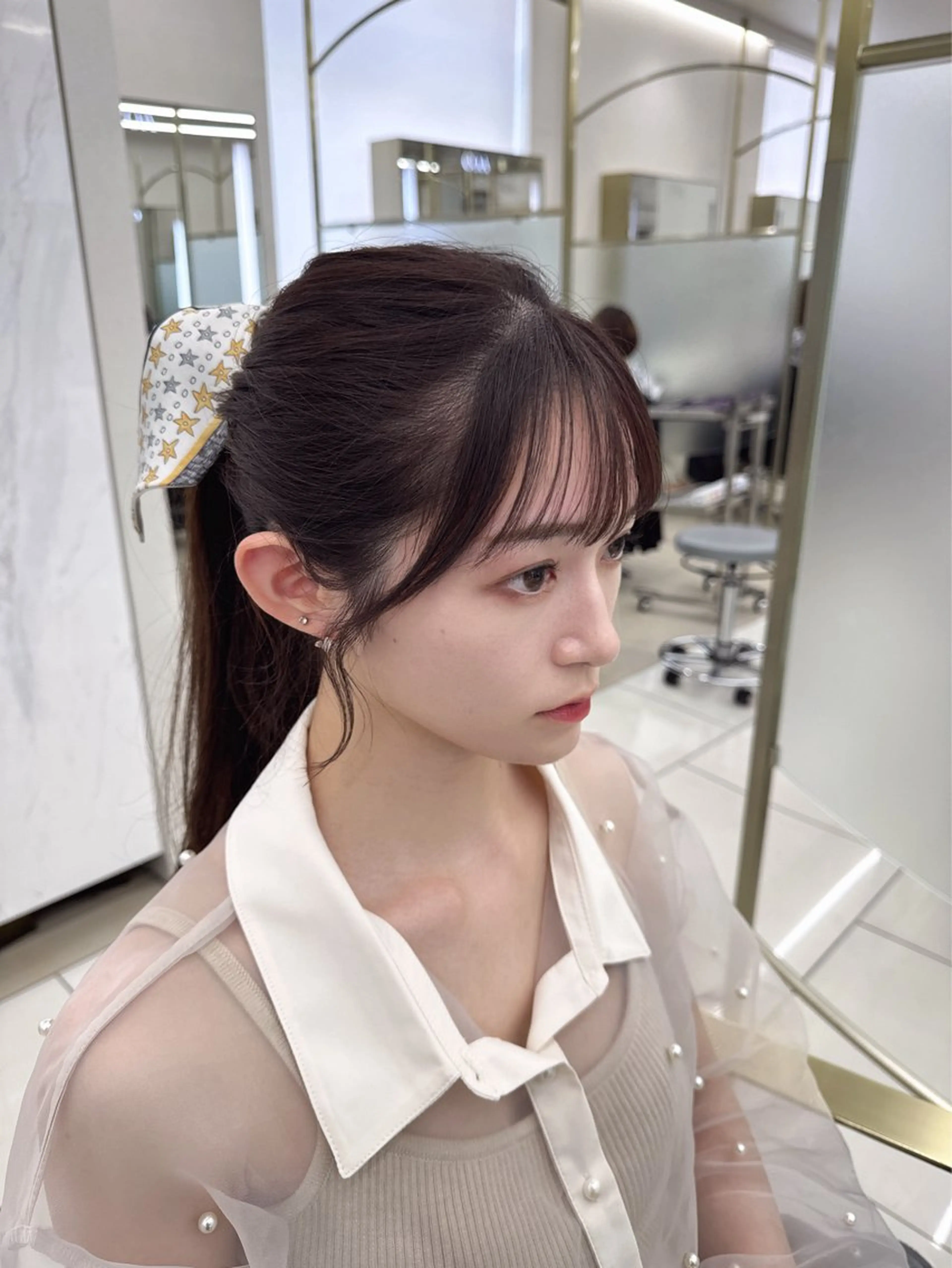 ロング カラー カット COA GINZA 空也/前髪/顔まわりのヘアスタイル