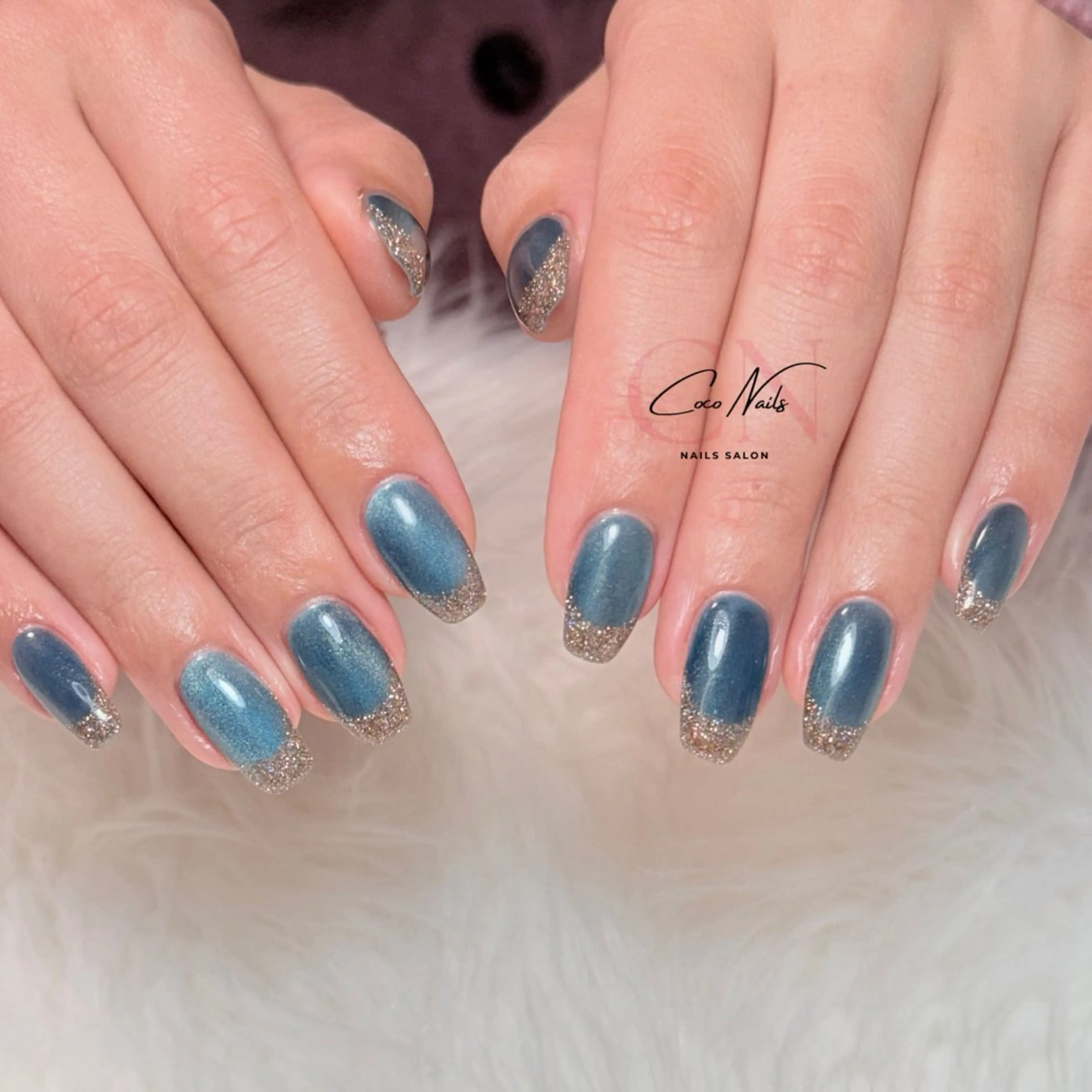 ネイル アートネイル フレンチネイル ジェルネイル 韓国ネイル ミラーネイル 波 なみのネイルデザイン