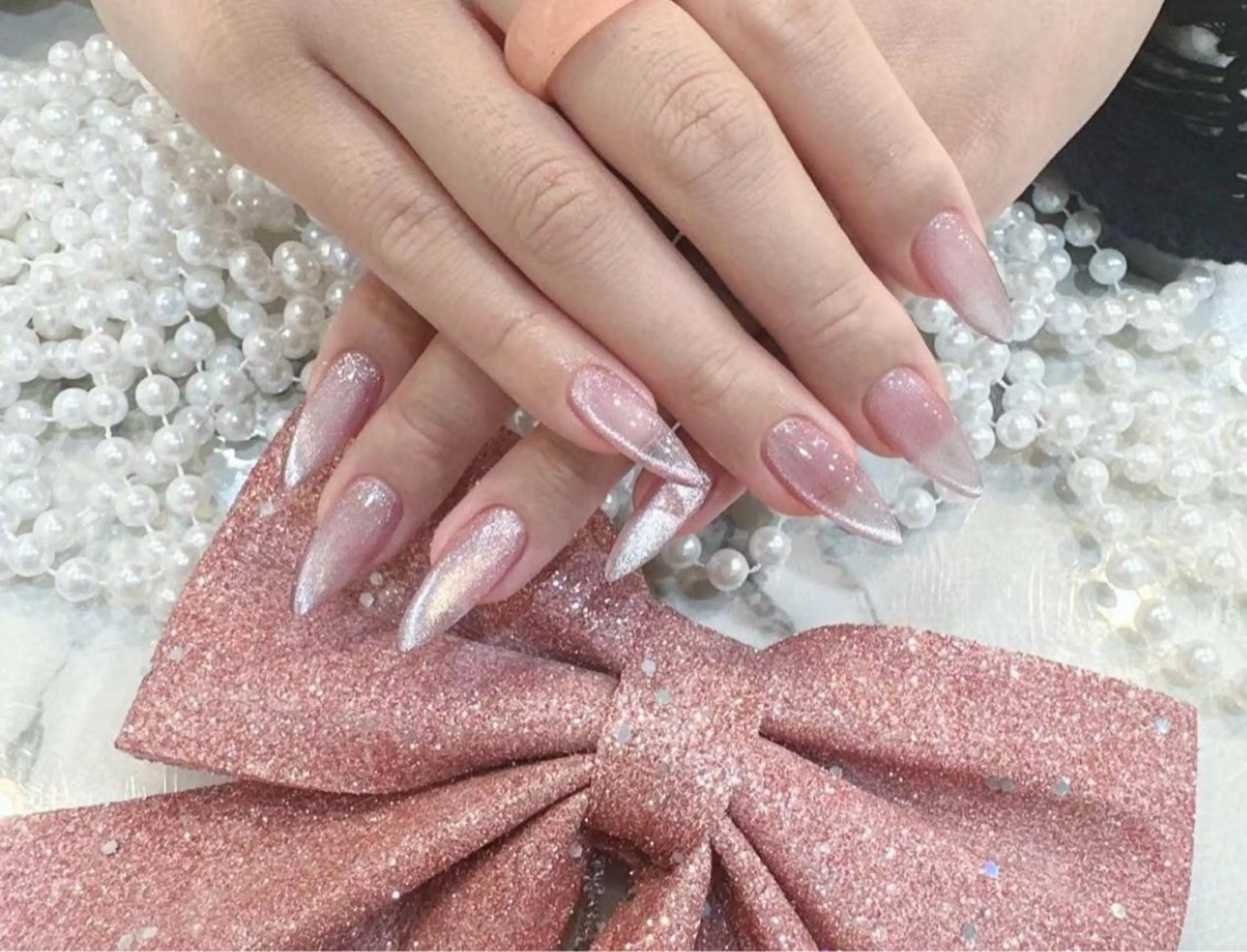 ネイル アートネイル フットネイル ジェルネイル ハート マグネットネイル Babarla Nailのネイルデザイン