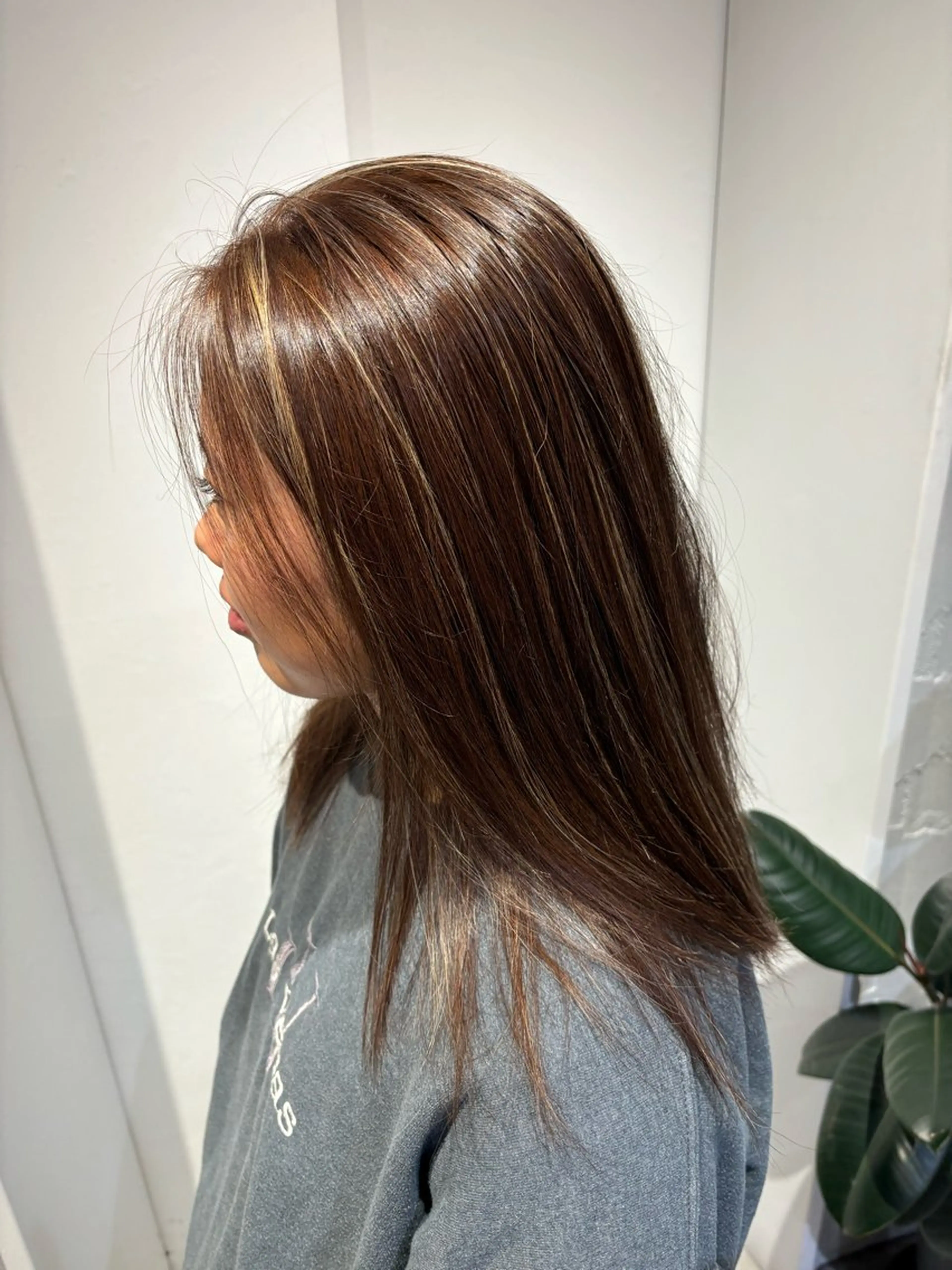 ロング カラー ブラウンカラー ハイライトカラー ハイライト ヘアカラー りあの🎀 /暖色カラー🍒のヘアスタイル