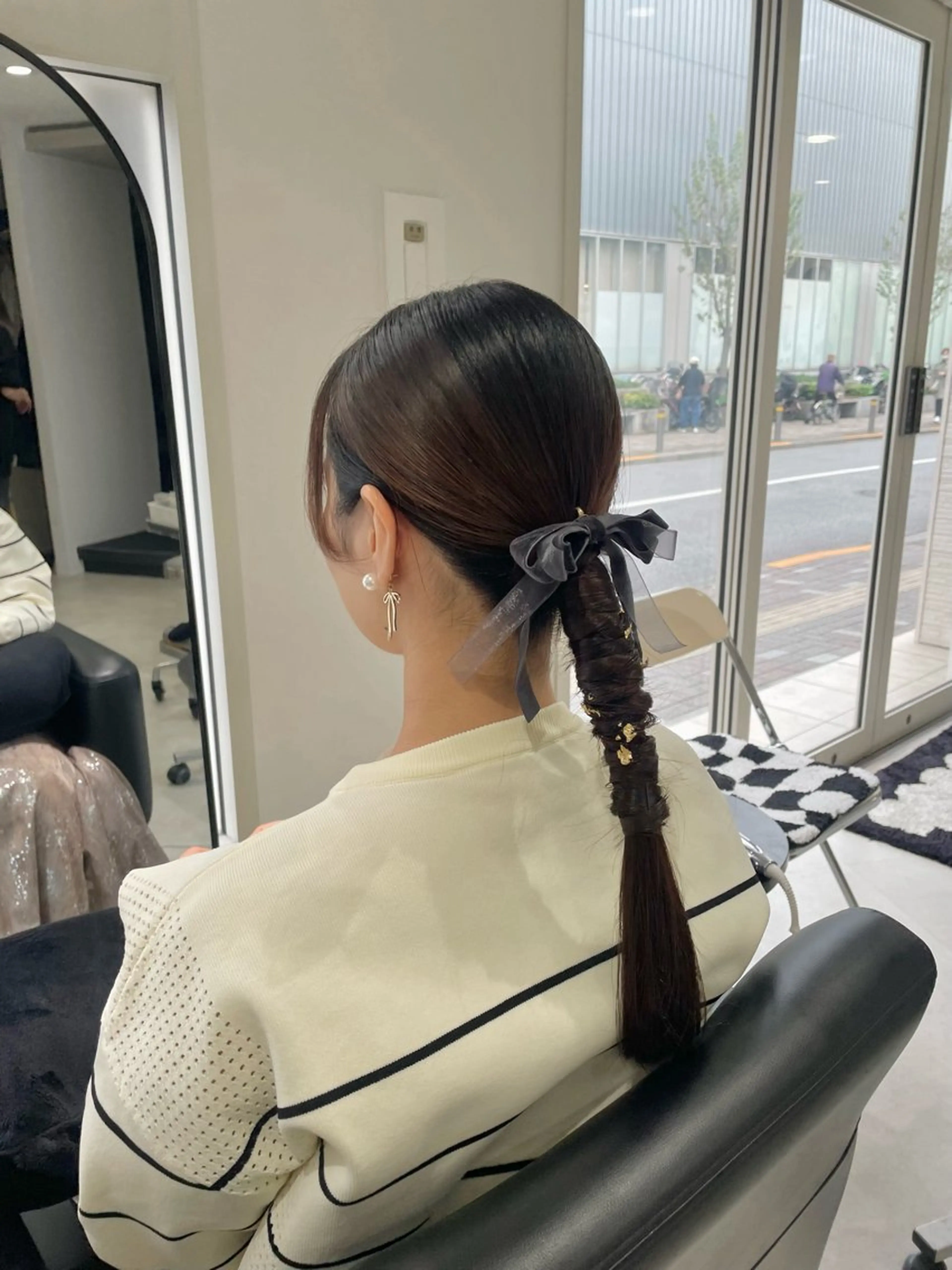 セミロング ヘアアレンジ グレージュ/ベージュ /経堂/sana🌱のヘアスタイル