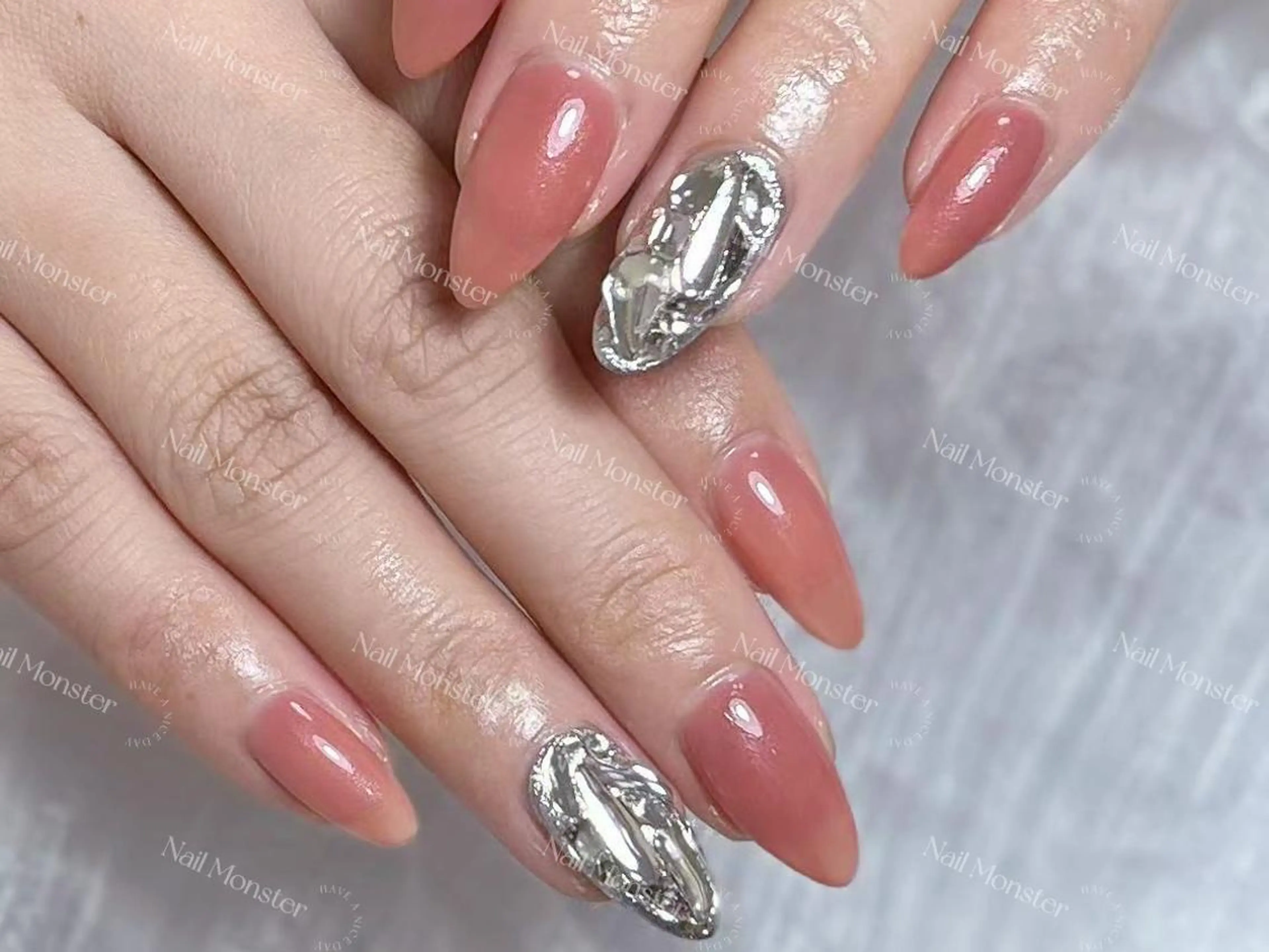 ネイル アートネイル オーロラネイル ガーリー キラキラネイル 韓国ネイル ハンドネイル Diamond NAIL✨のネイルデザイン