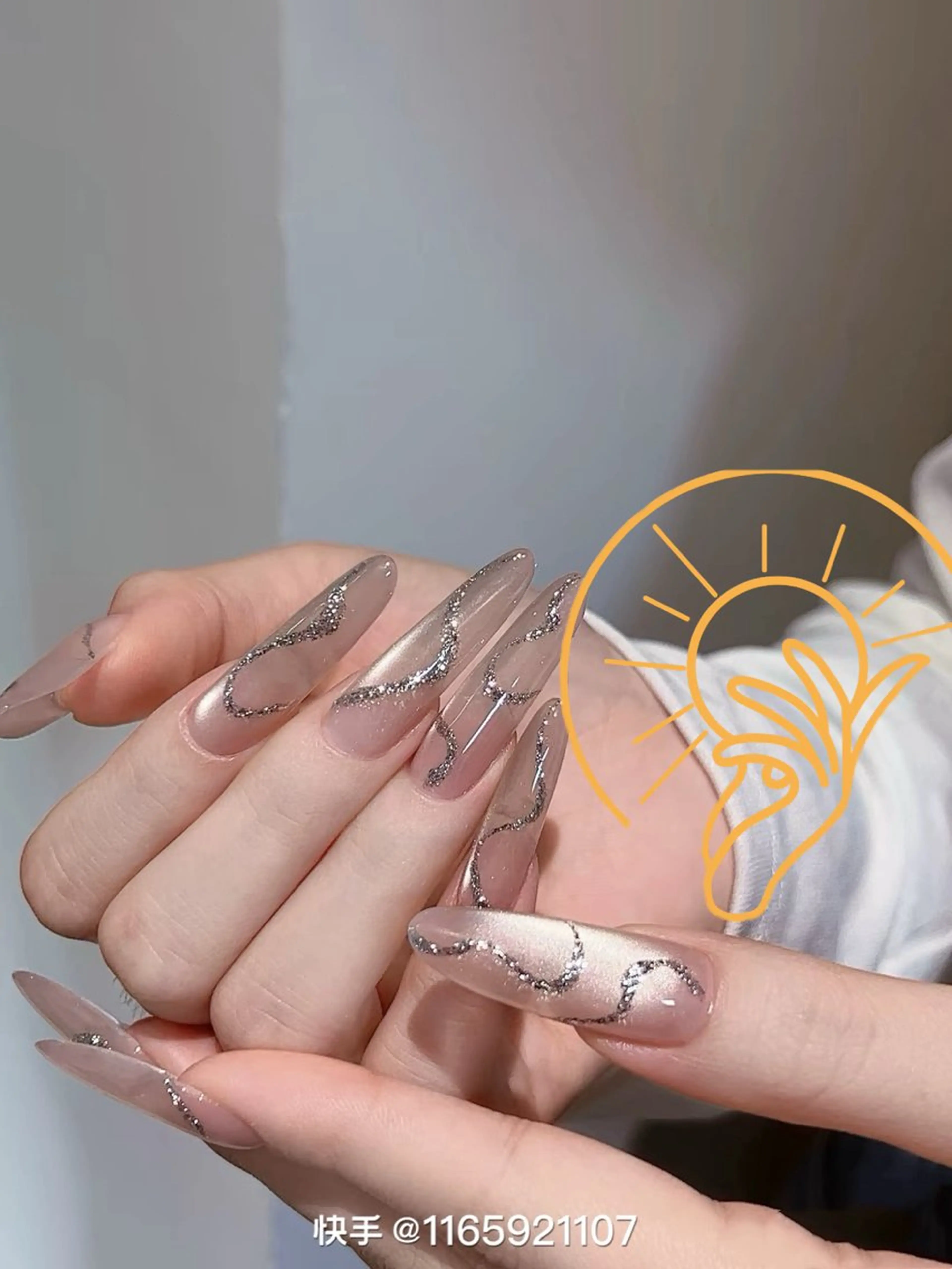 ネイル 長さ出し フレンチネイル ジェルネイル 韓国ネイル マグネットネイル sun nail池袋 モデル募集のネイルデザイン