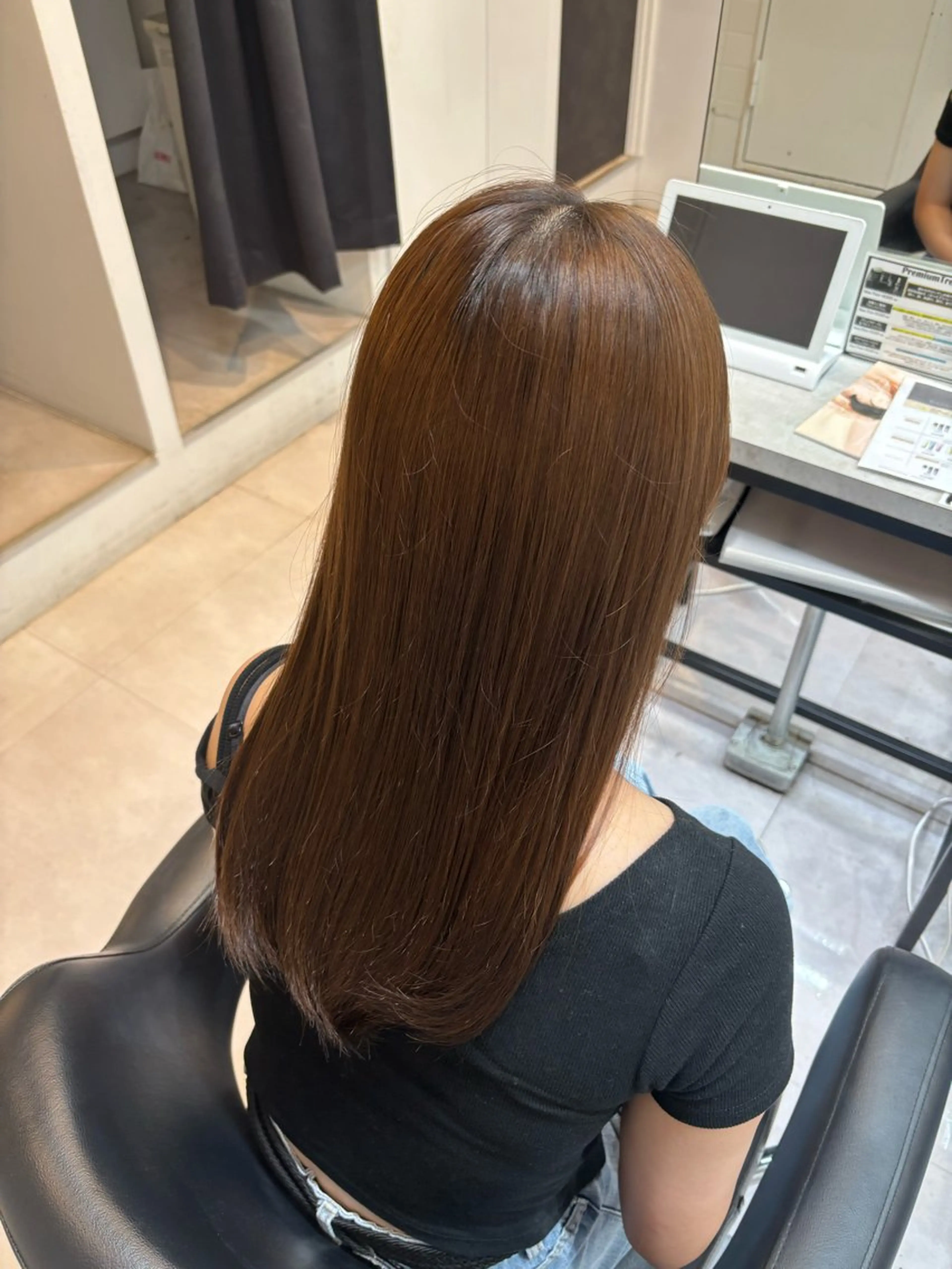 セミロング ヘアカラー 🍑髪質改善カラー モデル募集中もも🍑のヘアスタイル