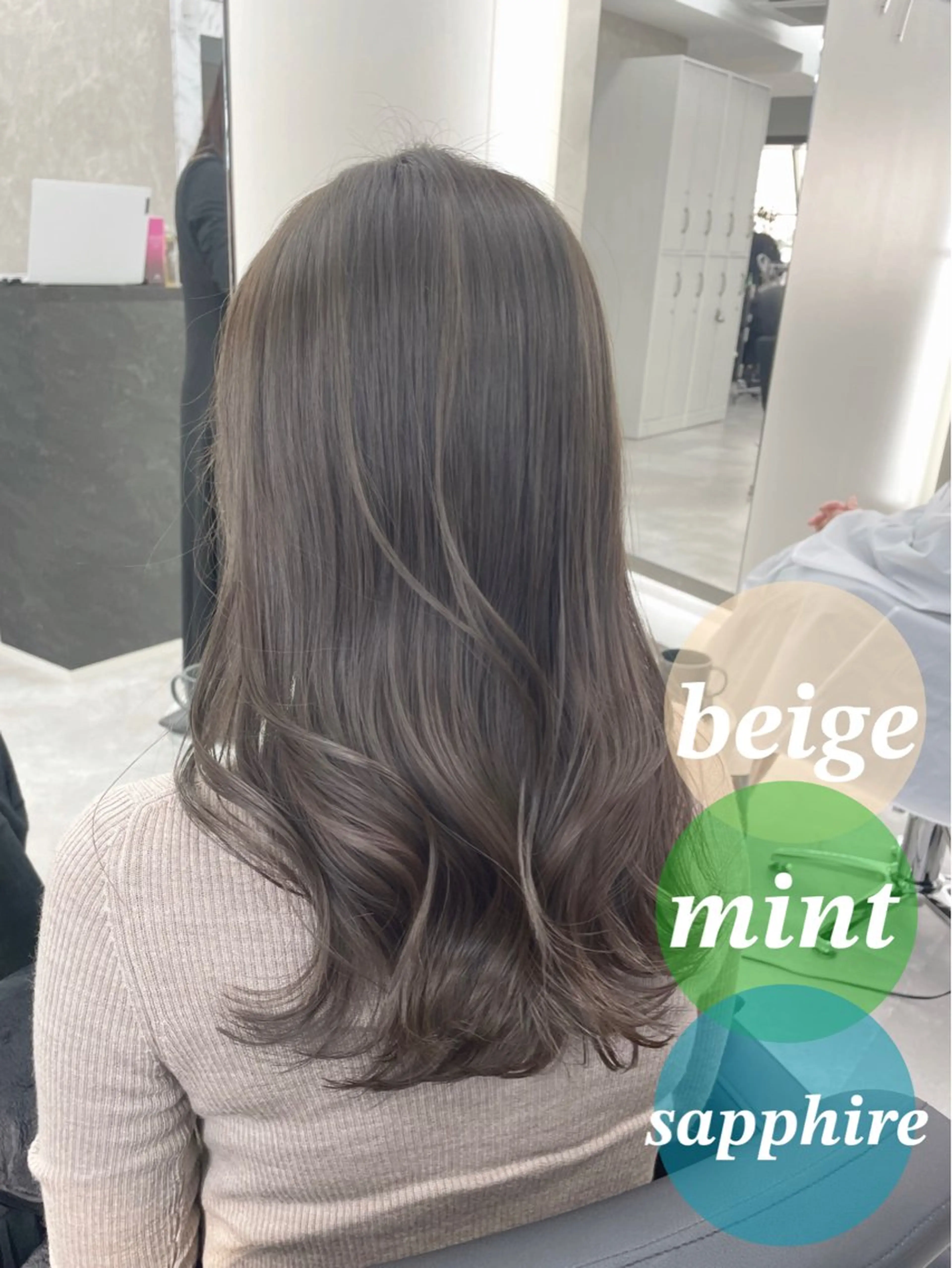 セミロング カラー 髪質改善/赤み消し ブリーチなし心斎橋のヘアスタイル