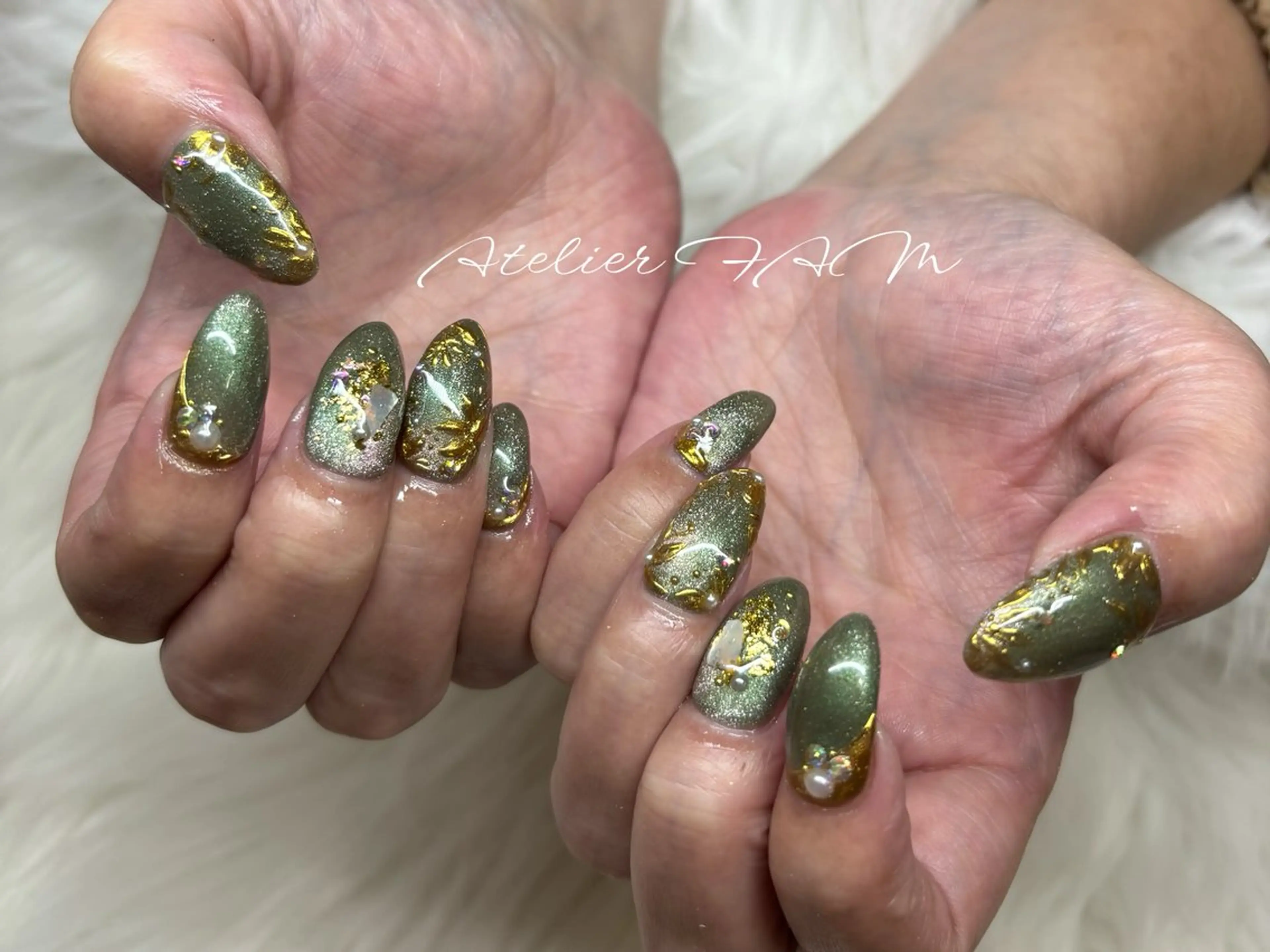 セミロング ハンドネイル nail&eyelashsalon atelier fam上本町店所属・アトリエ FAMのネイルデザイン