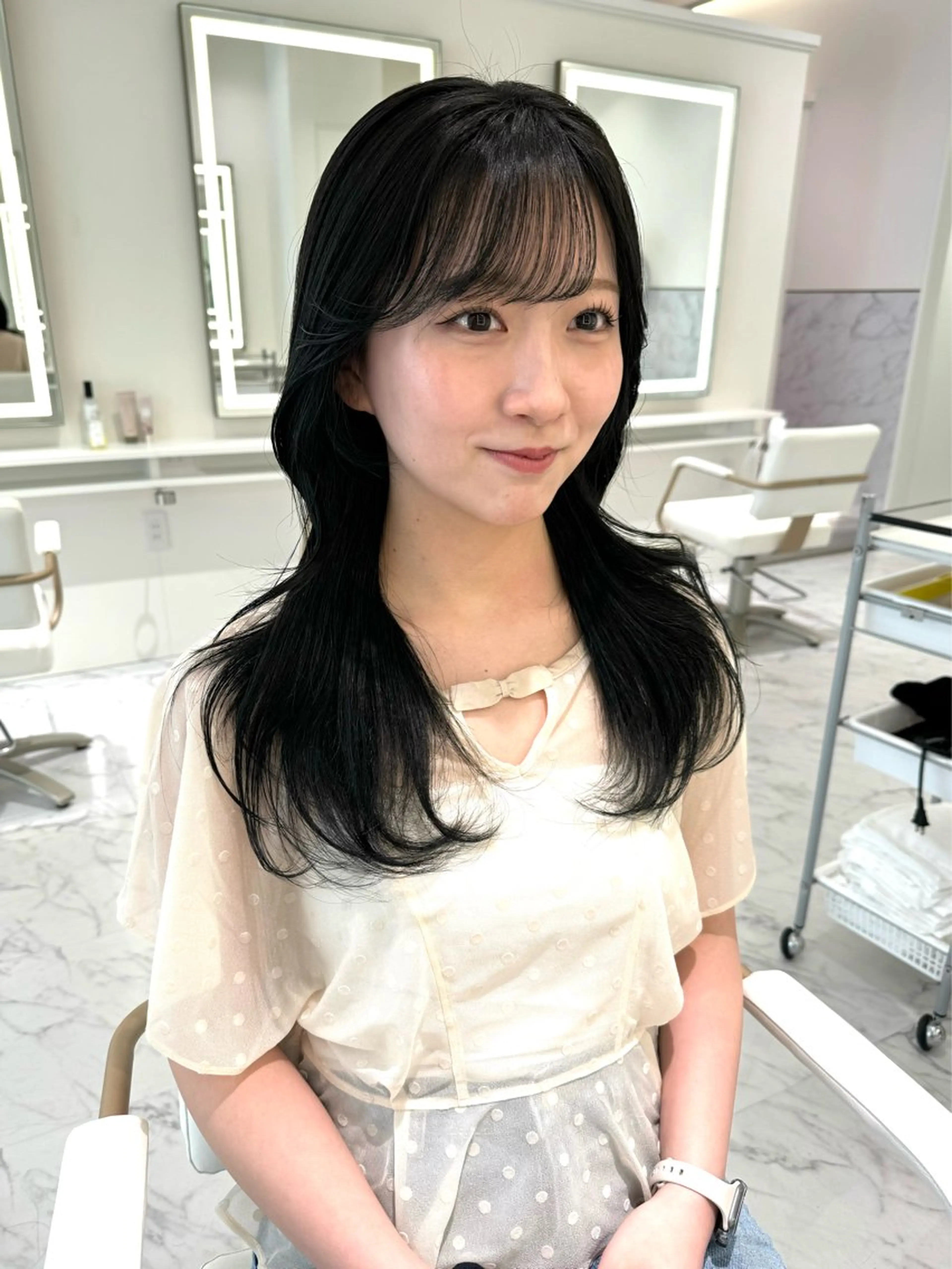 ロング カラー カット ヘアカラー トリートメント ParveMix🍀 藤原愛未のヘアスタイル