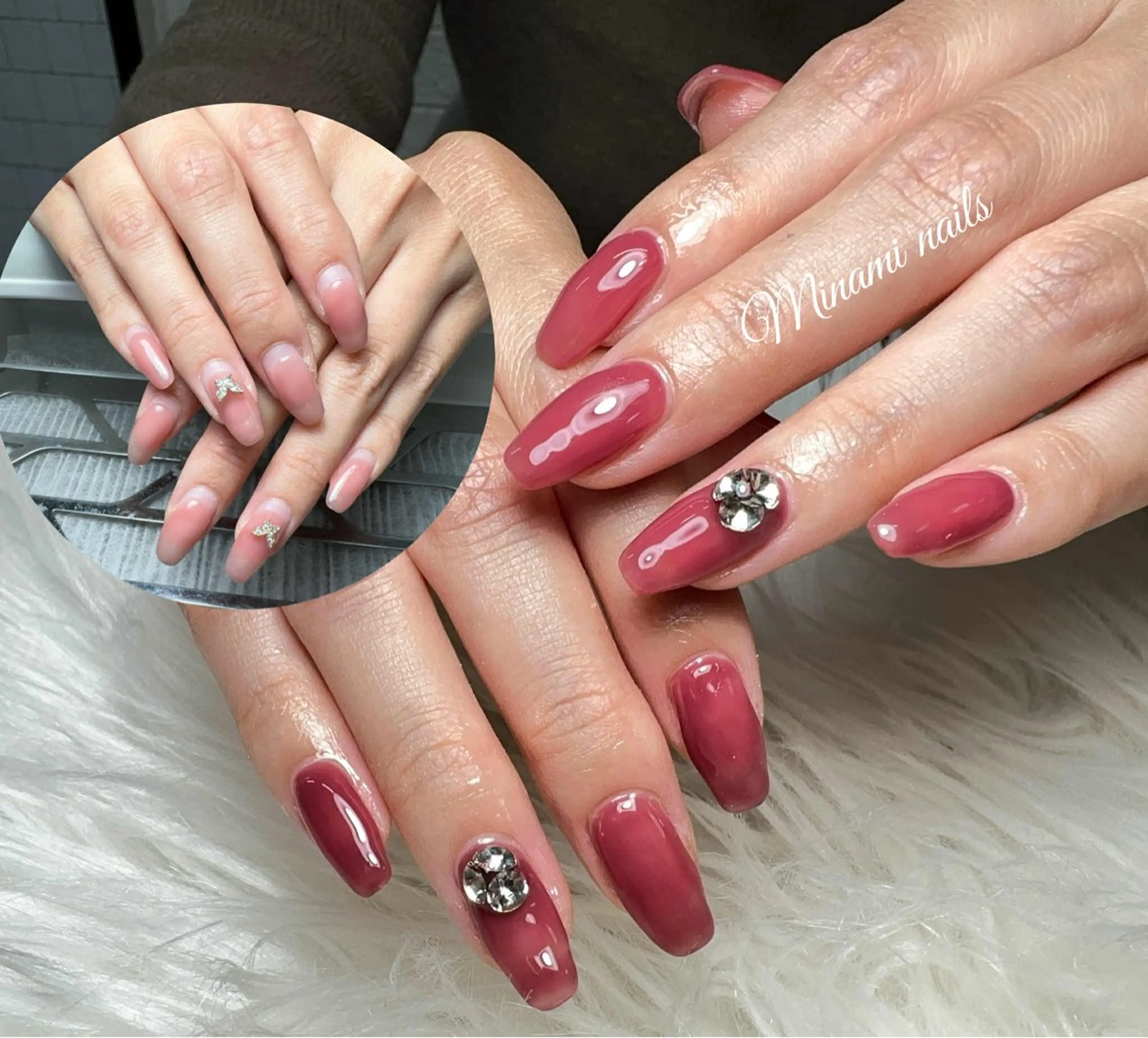 ネイル アートネイル オーロラネイル ガーリー キラキラネイル 韓国ネイル ハンドネイル minamiネイル トユイのネイルデザイン