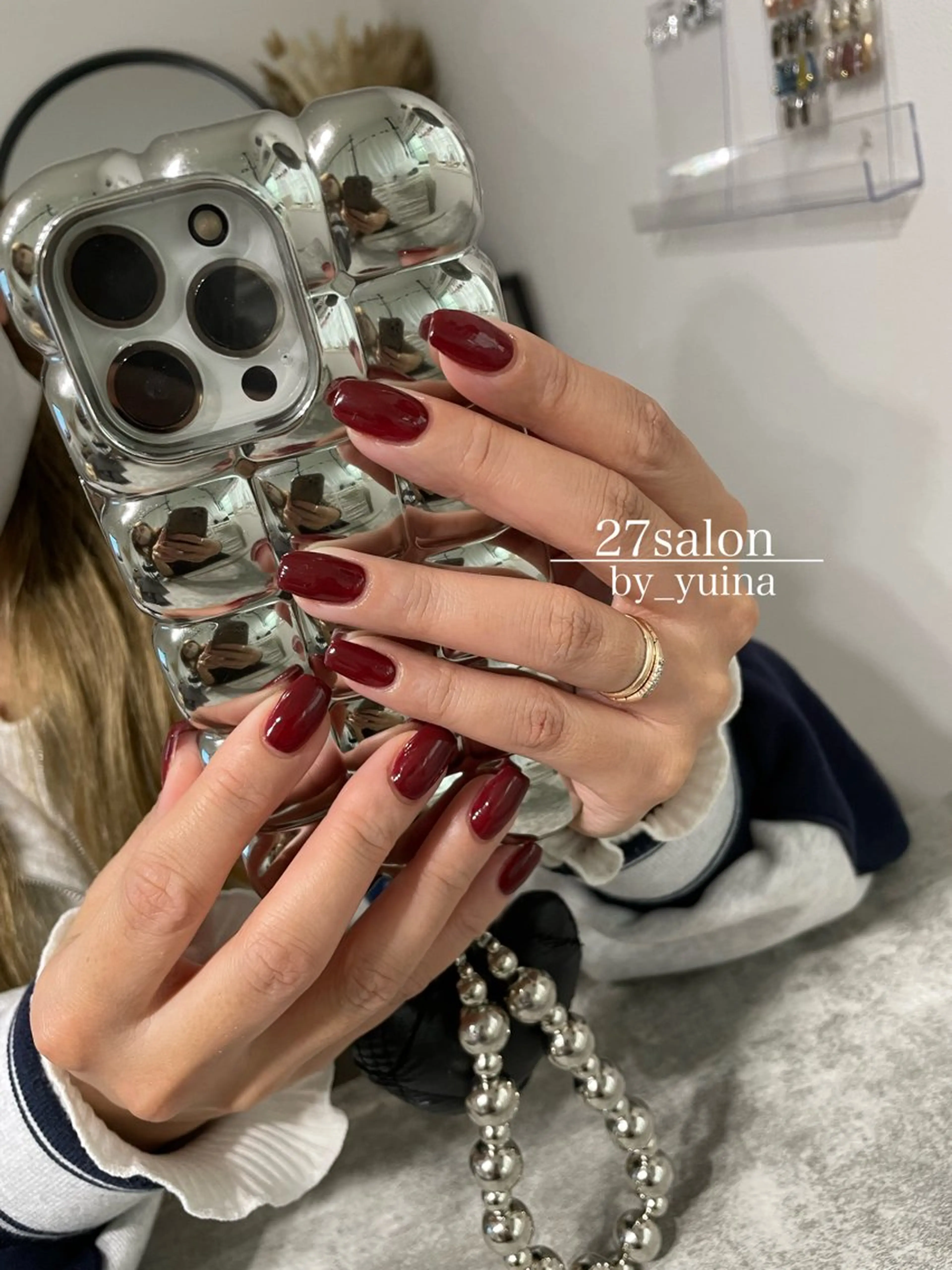 ネイル ボルドー ワンカラーネイル ハンドネイル 27salon yuinaのネイルデザイン