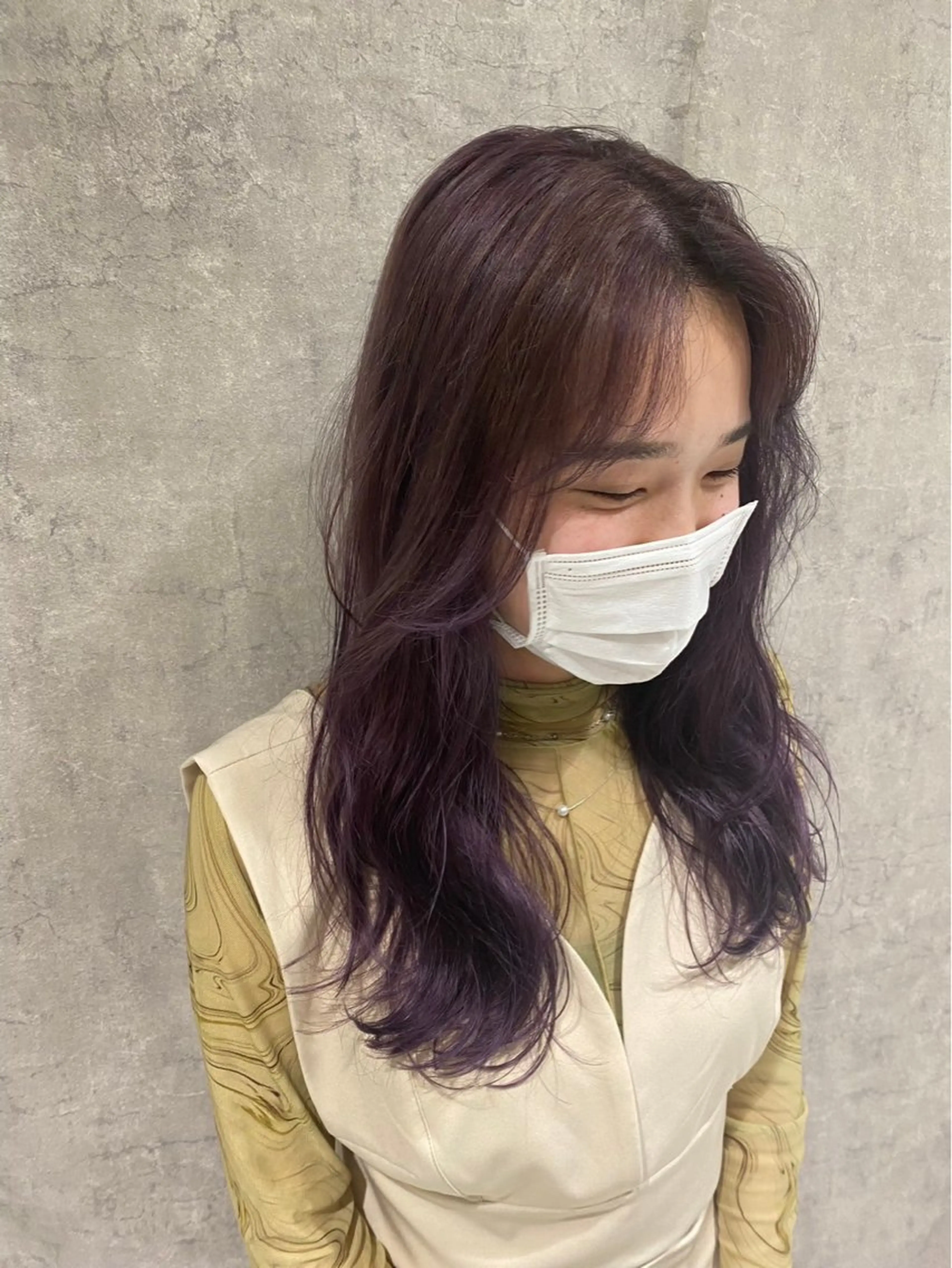 ロング カラー カット ヘアカラー トリートメント ☘️折戸結菜☘️ ハイトーンカラーのヘアスタイル