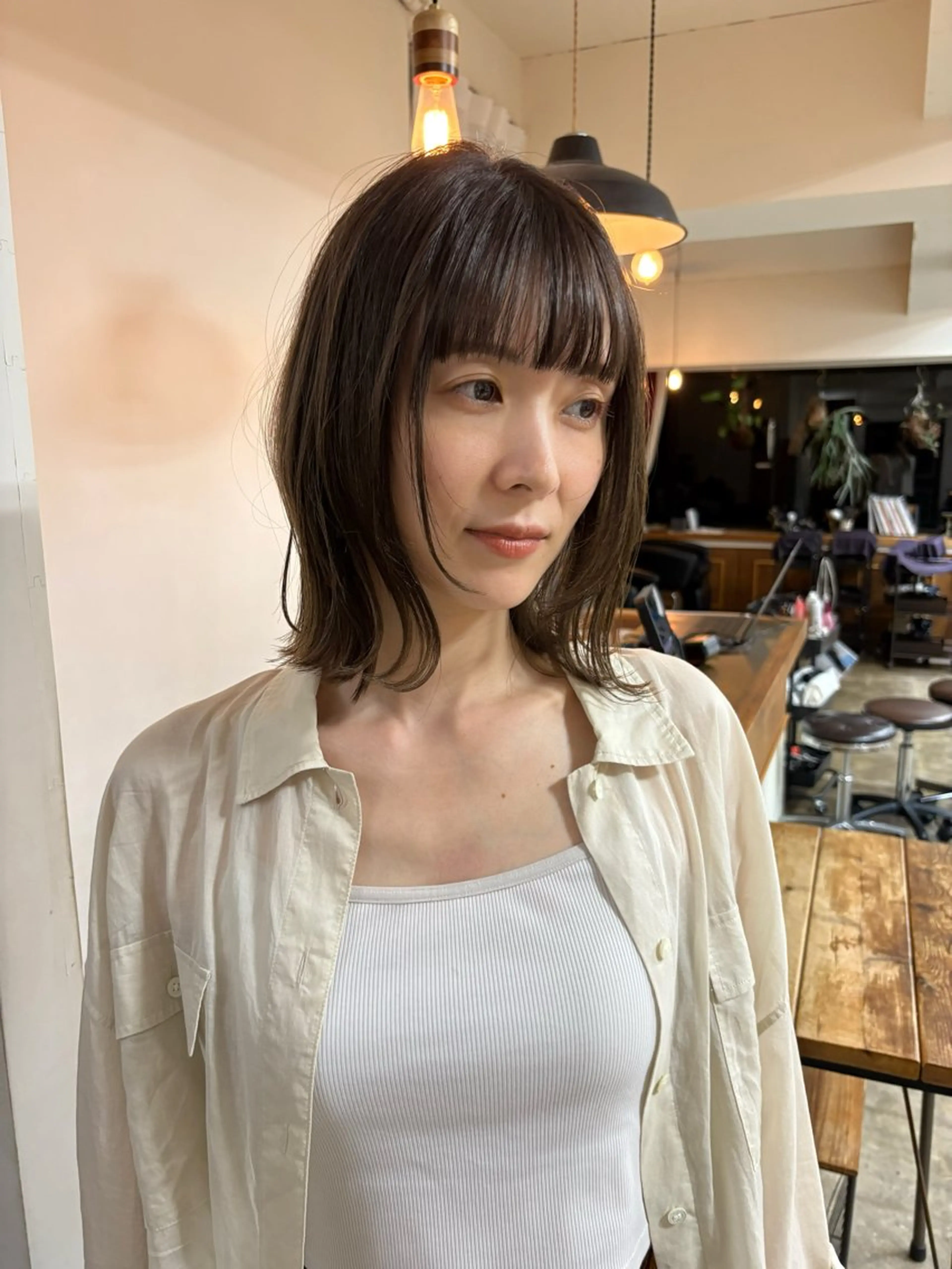 ミディアム カラー ボブ カット ヘアカラー トリートメント takada kohのヘアスタイル