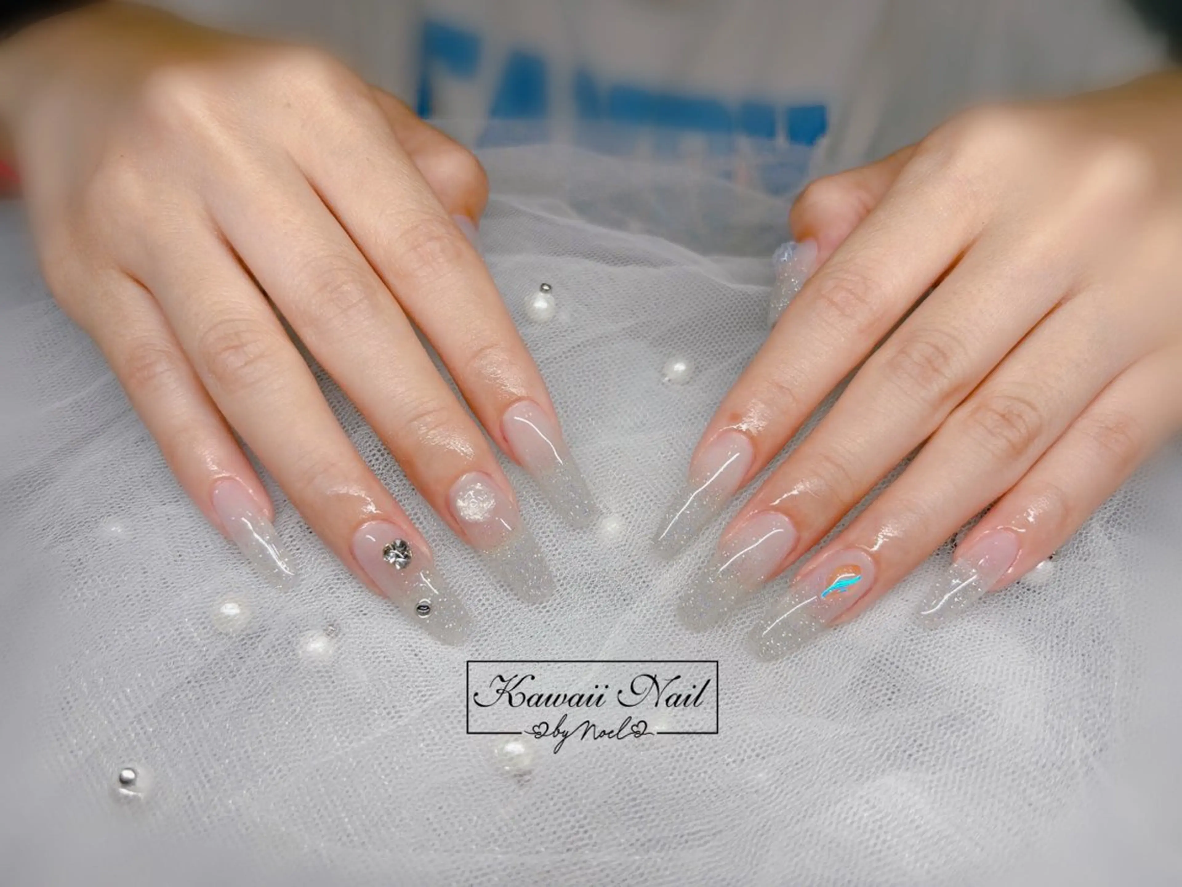 ネイル アートネイル 長さ出し フットネイル フレンチネイル ジェルネイル ハンドネイル Kawaii Nail Salon所属・Kawaii-jp Tomisatoのネイルデザイン