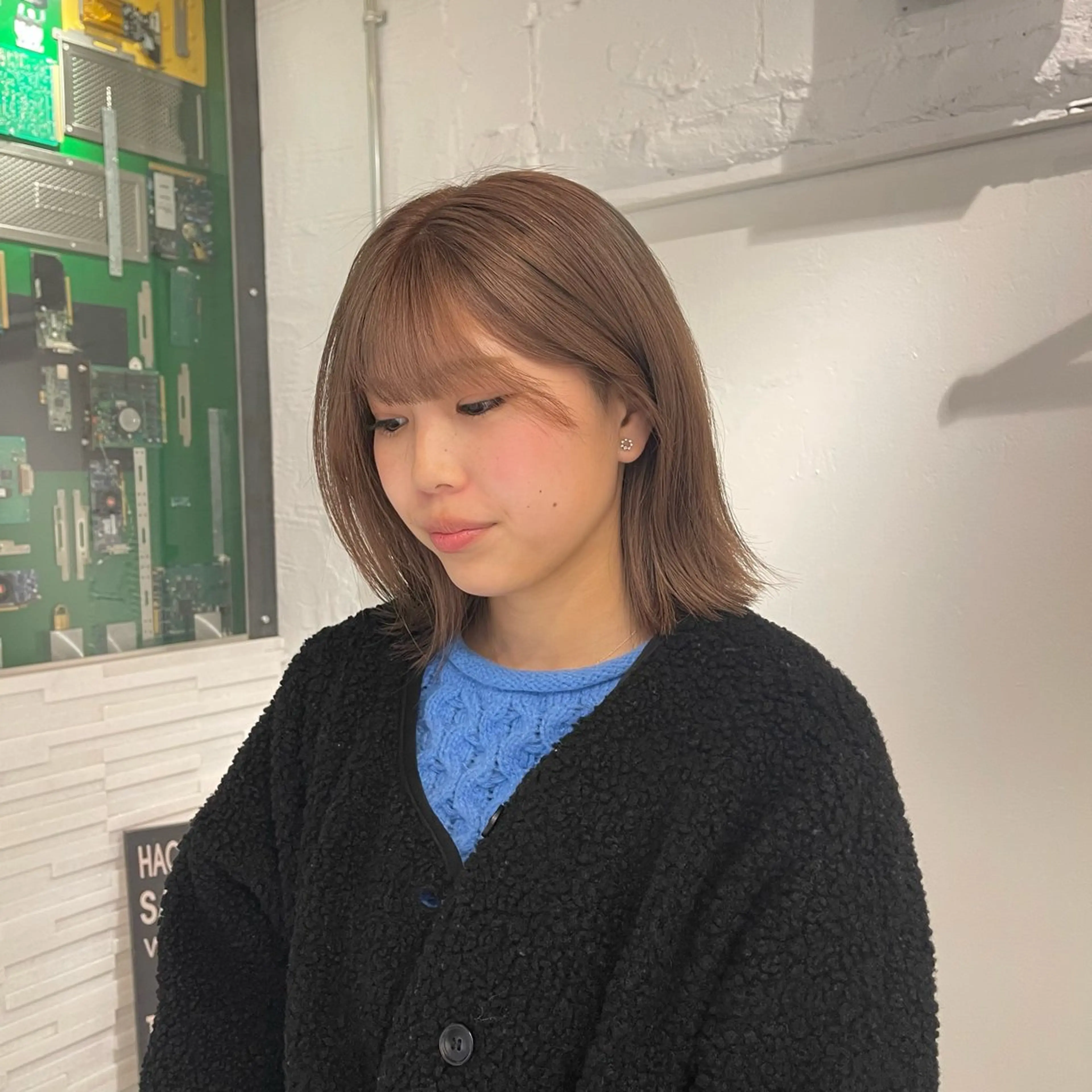 ショート カラー ヘアカラー トリートメント lunty miichiのヘアスタイル