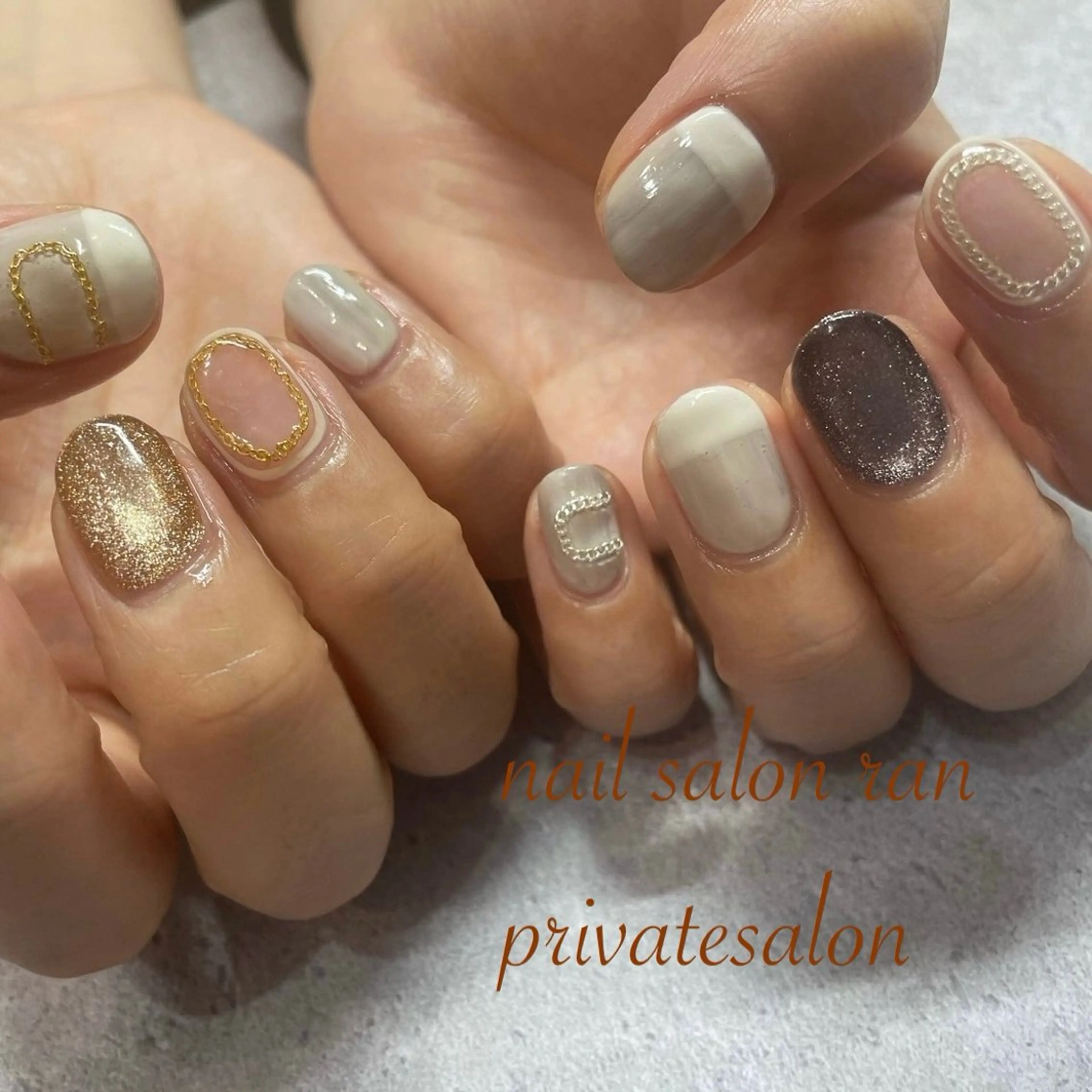 ネイル キラキラネイル マグネットネイル ニュアンスネイル ハンドネイル ハンドケア nailsalon ranのネイルデザイン