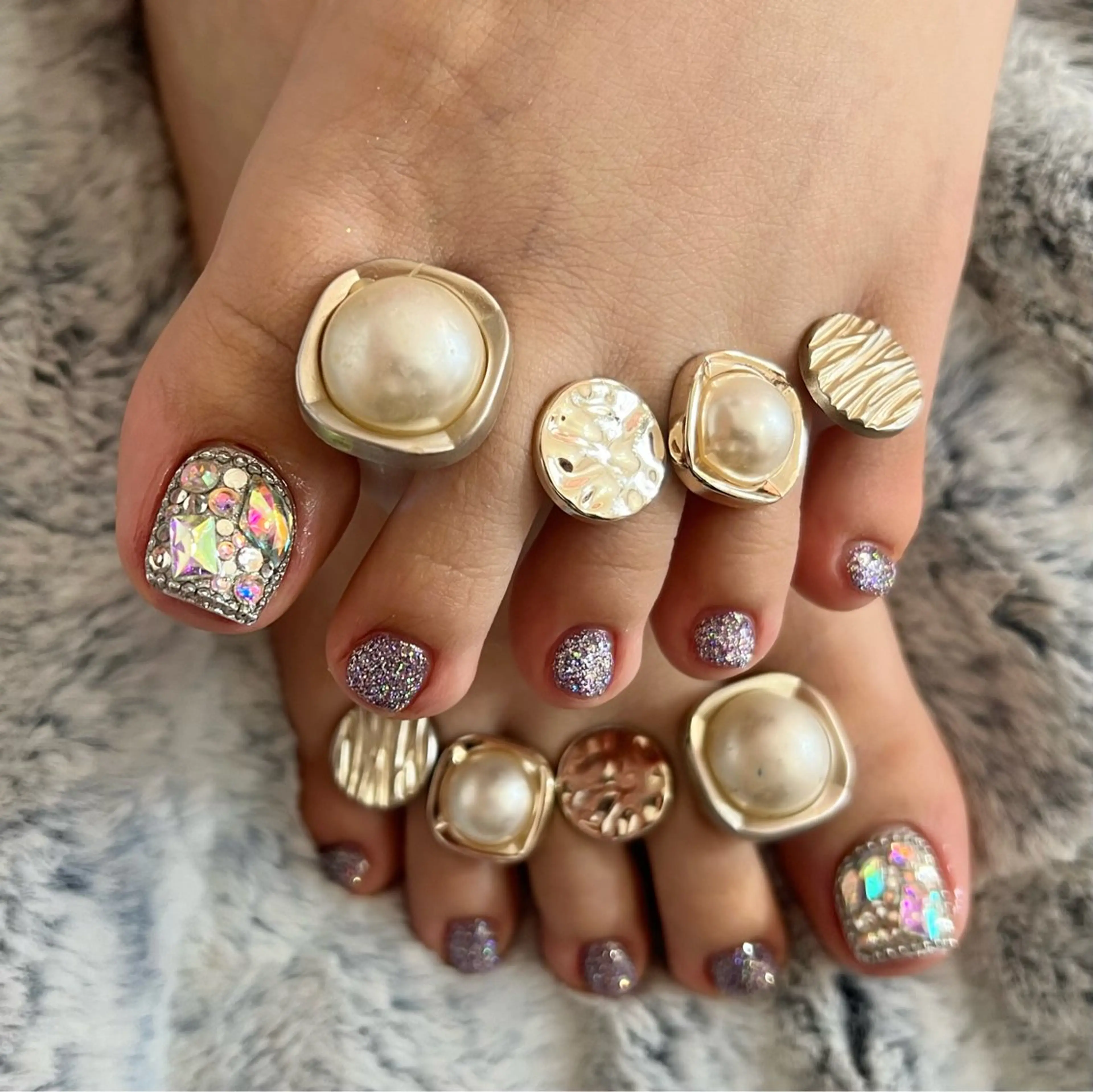 ネイル フラッシュネイル フットネイル ワンカラーネイル ストーンネイル miiiiiking-nail所属・賀城 美幸のネイルデザイン