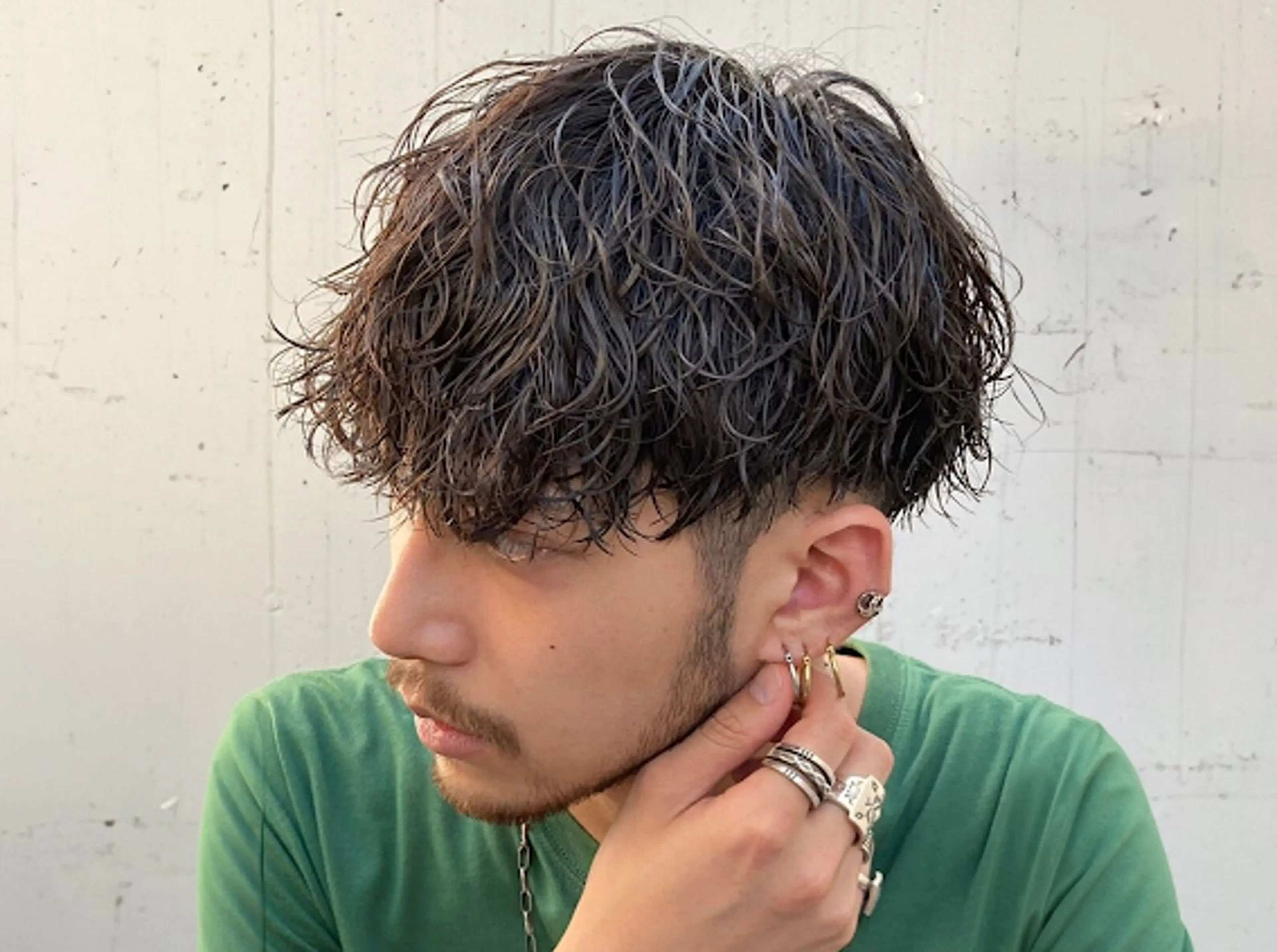 ミディアム パーマ メンズ カット パーマ fifth天神メンズ パーマ職人/山口皓大のヘアスタイル