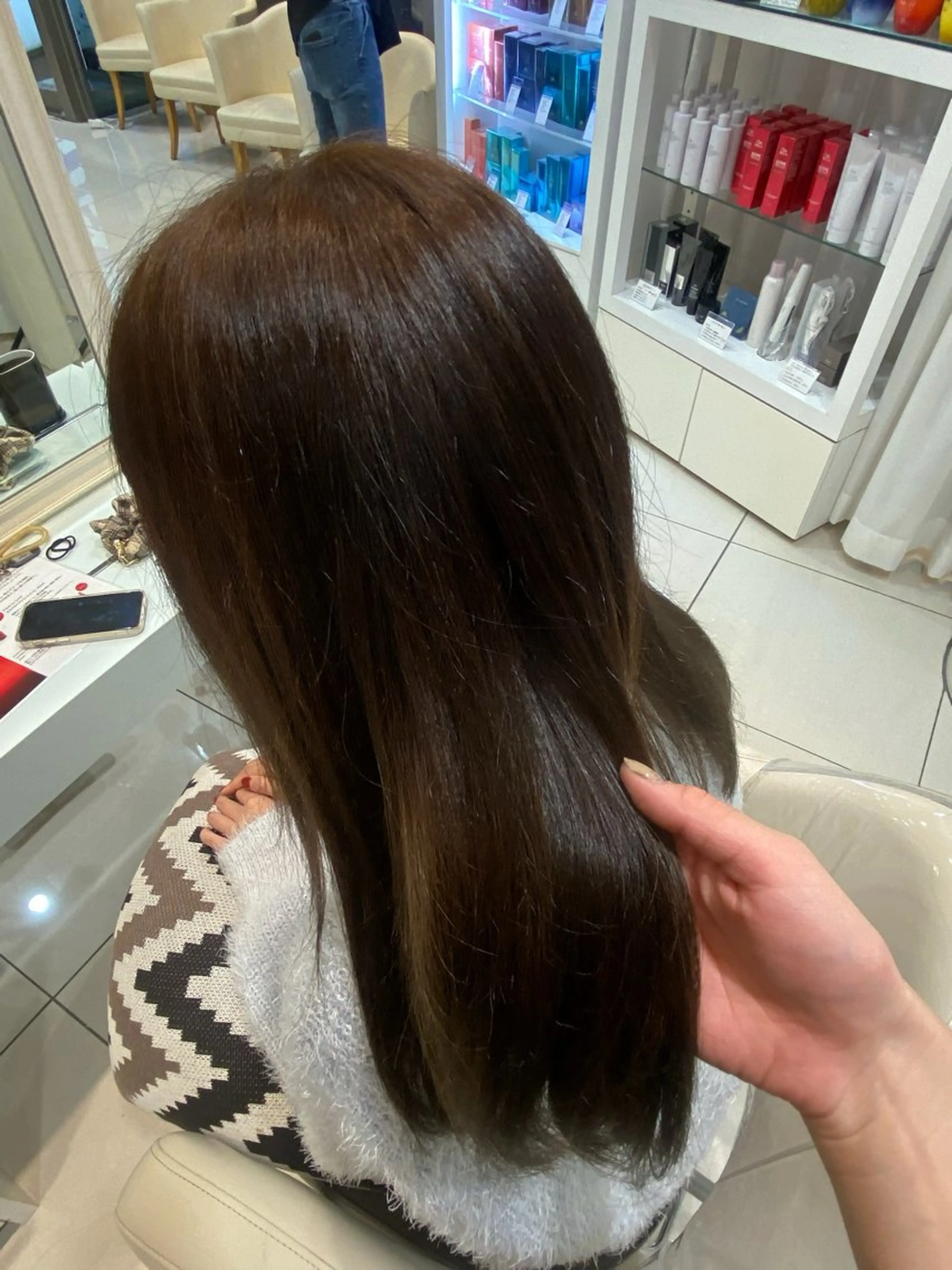セミロング カラー セミロングパーマ 縮毛矯正 ゆきのヘアスタイル