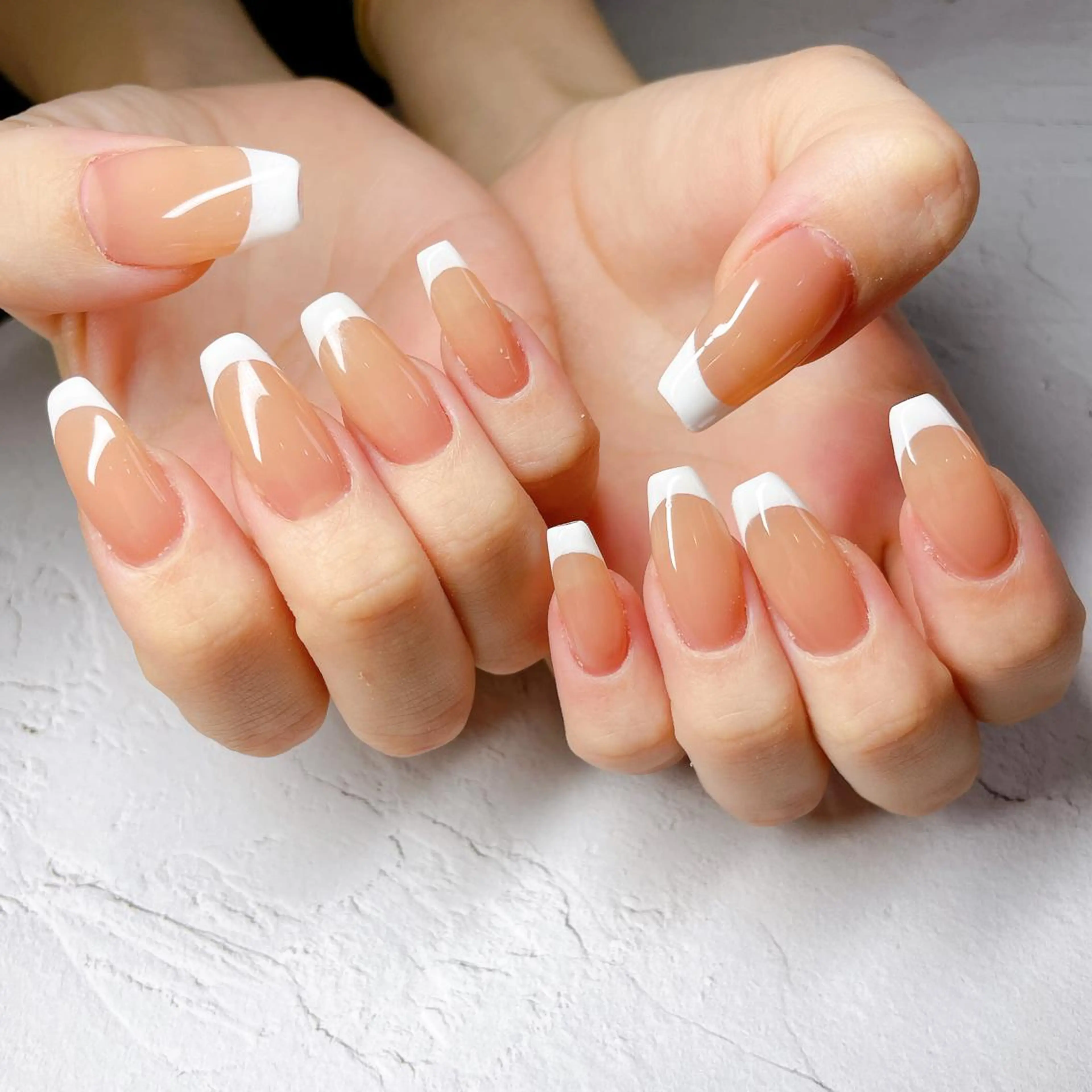 ネイル フレンチネイル ジェルネイル ハンドネイル LaLa Peach 福岡のマツエク・マツパデザイン