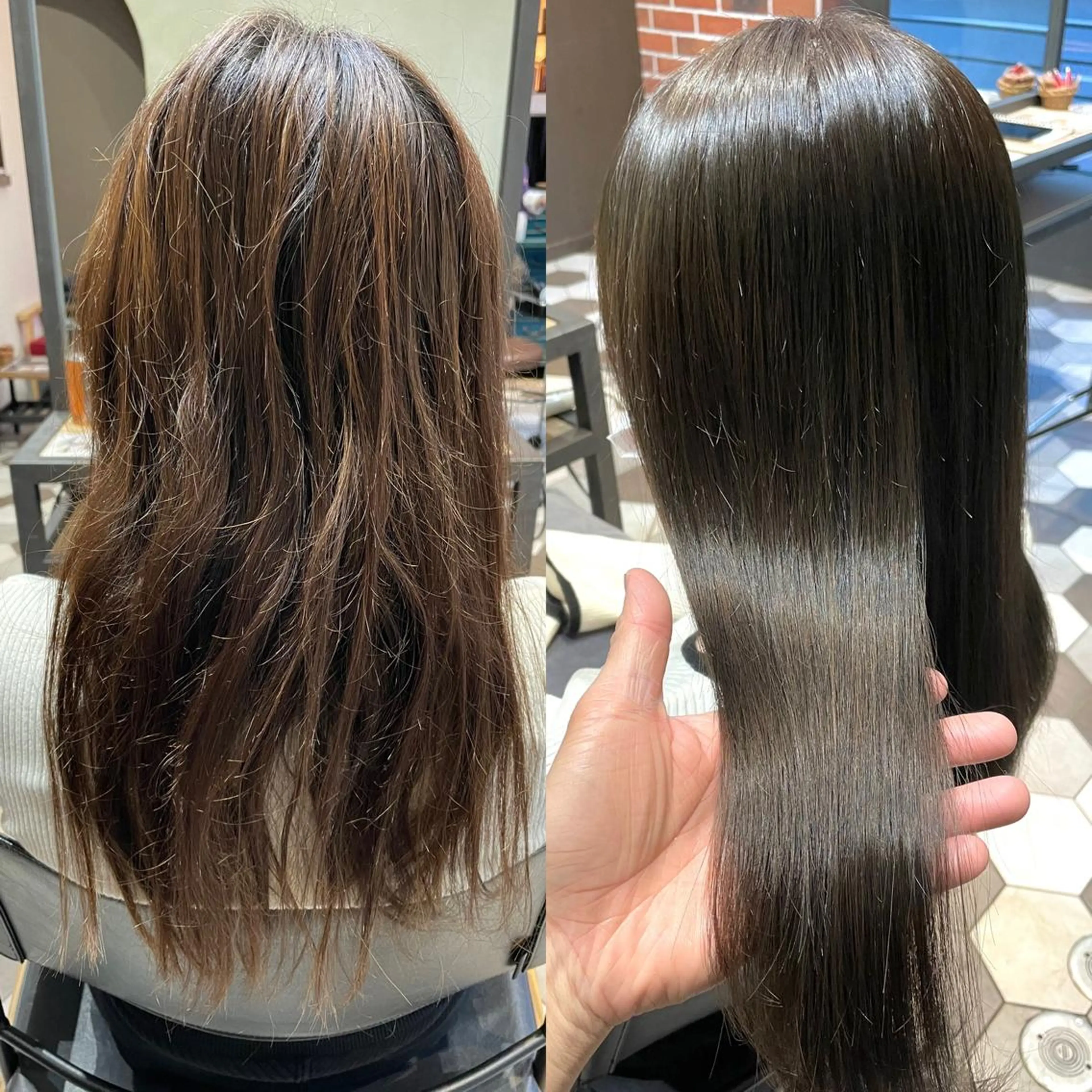 ロング カラー パーマ 髪質改善 縮毛矯正 ストレートパーマ カット ヘアカラー 縮毛矯正 トリートメント 縞田 健一のヘアスタイル