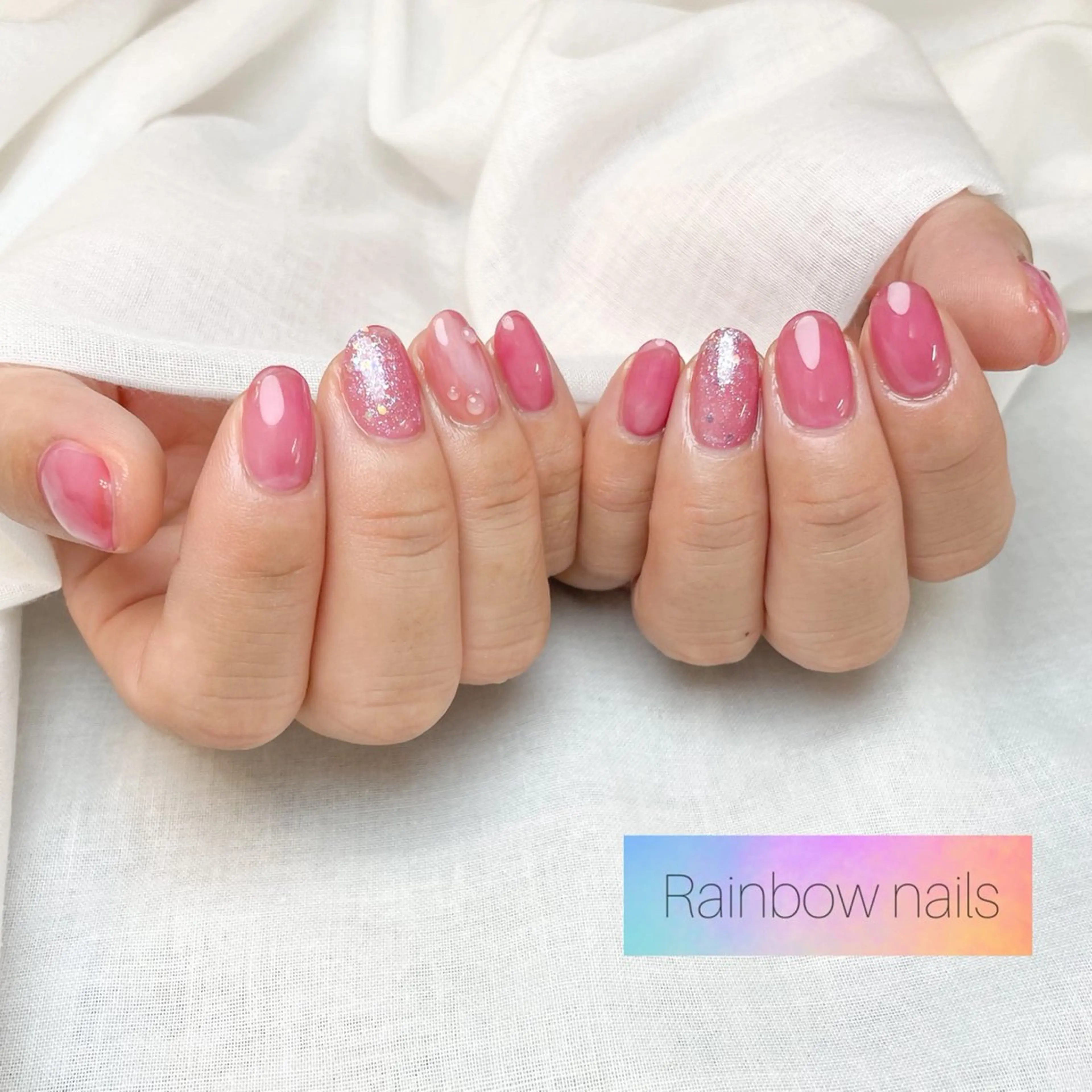 ネイル ハンドネイル Rainbow nailsくろちゃんのネイルデザイン