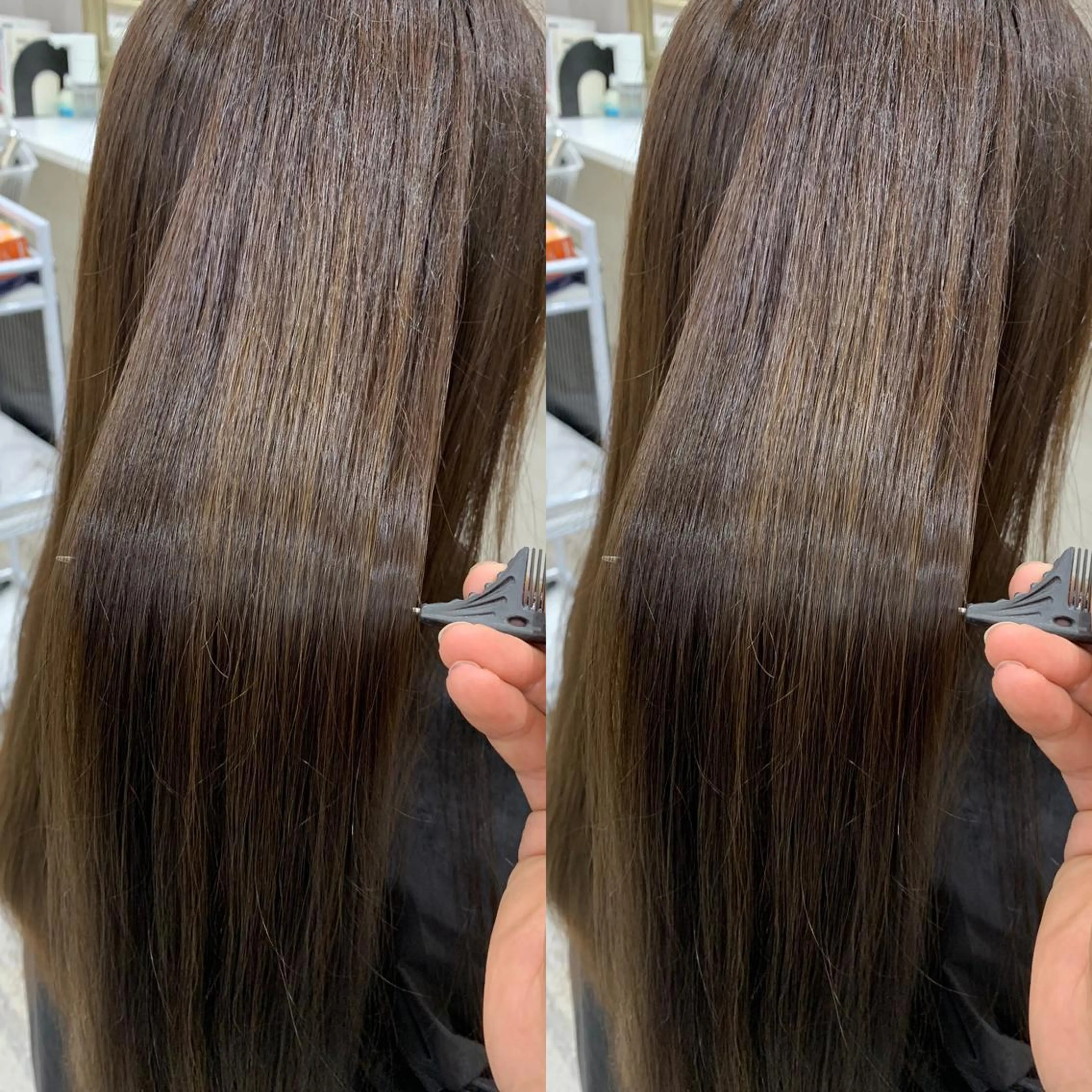 ロング 髪質改善 貸切サロンのヘアスタイル