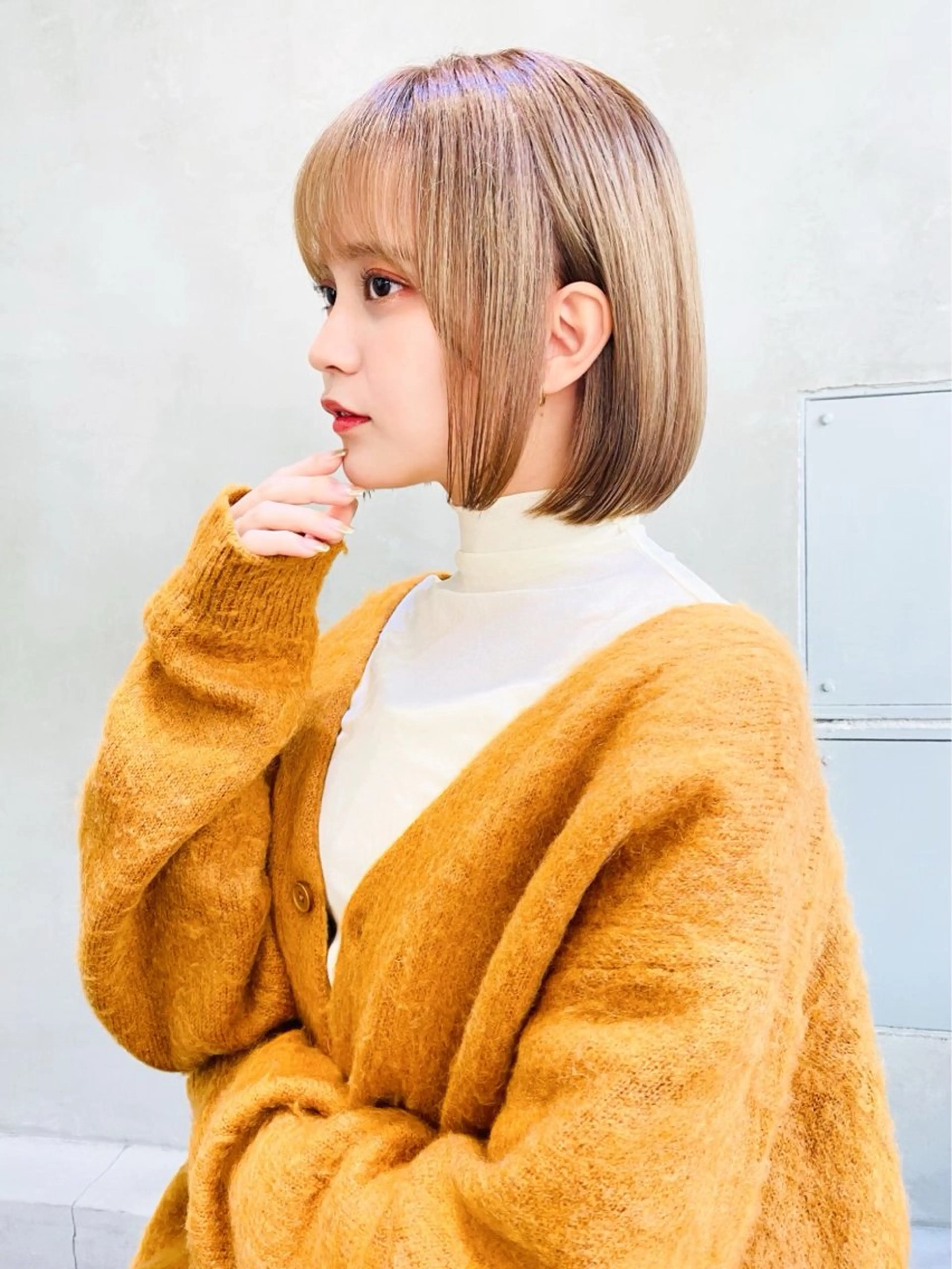 ミディアム カラー パーマ ヘアアレンジ カット ヘアカラー ボブ特化/くびれボブ /艶カラー☘️喜美花のヘアスタイル