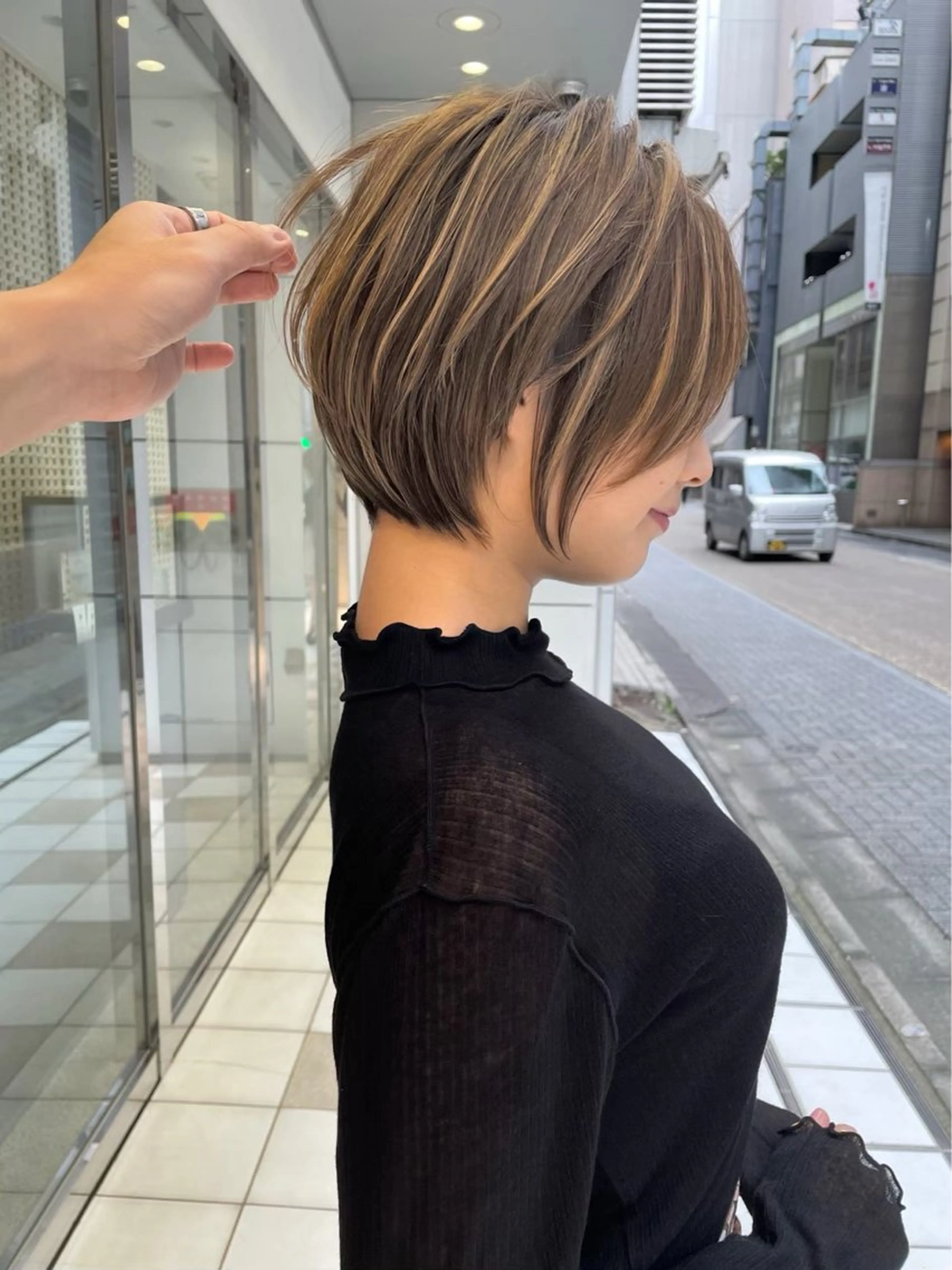 ショート カラー カット ヘアカラー レイヤー/髪質改善 /くびれショート加納のヘアスタイル