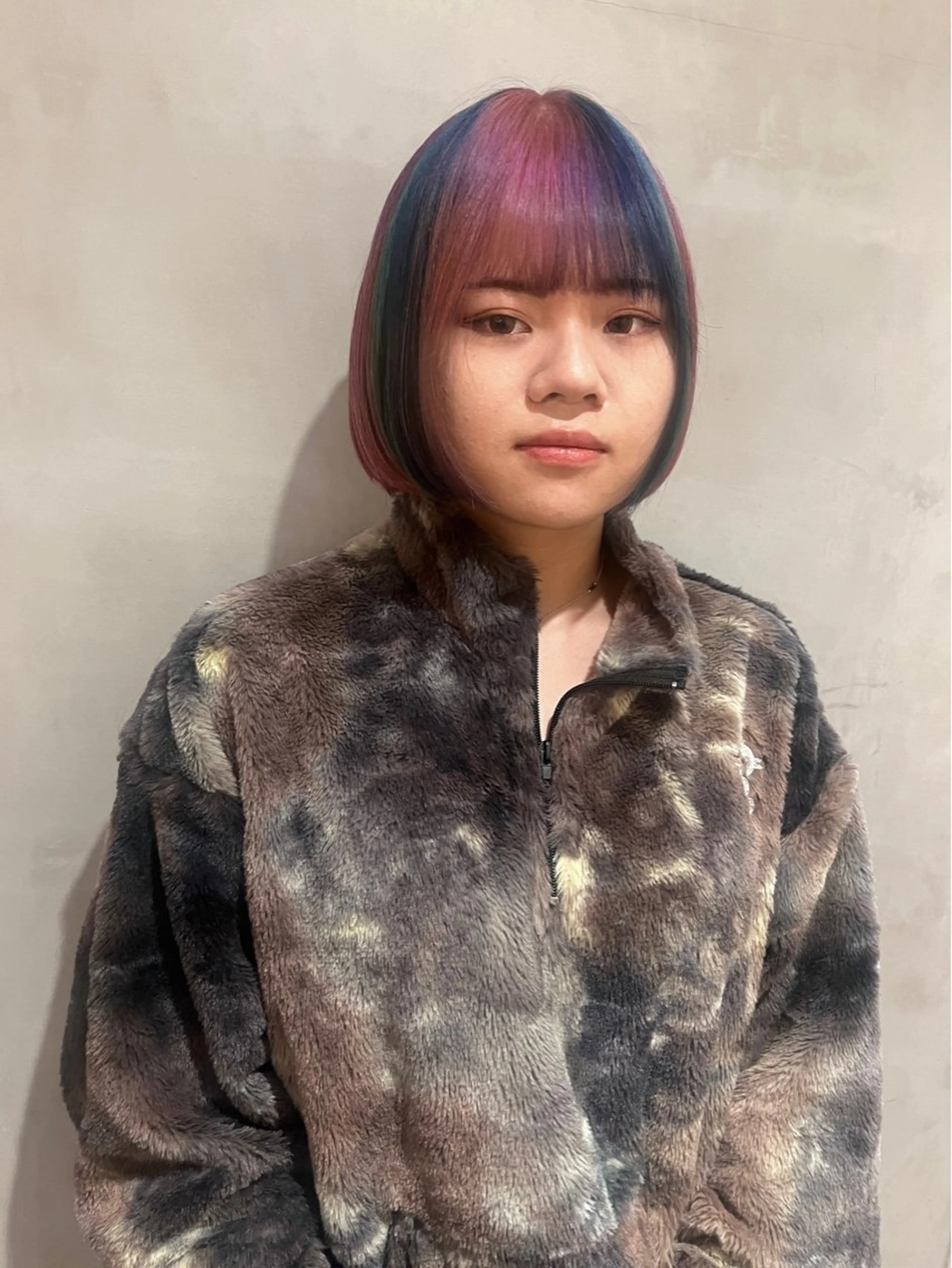 ショート カラー ネイビーカラー ピンクカラー ヘアカラー トリートメント 暖色🍒姫カット🎀 オタク特化🎀ゆうなのヘアスタイル