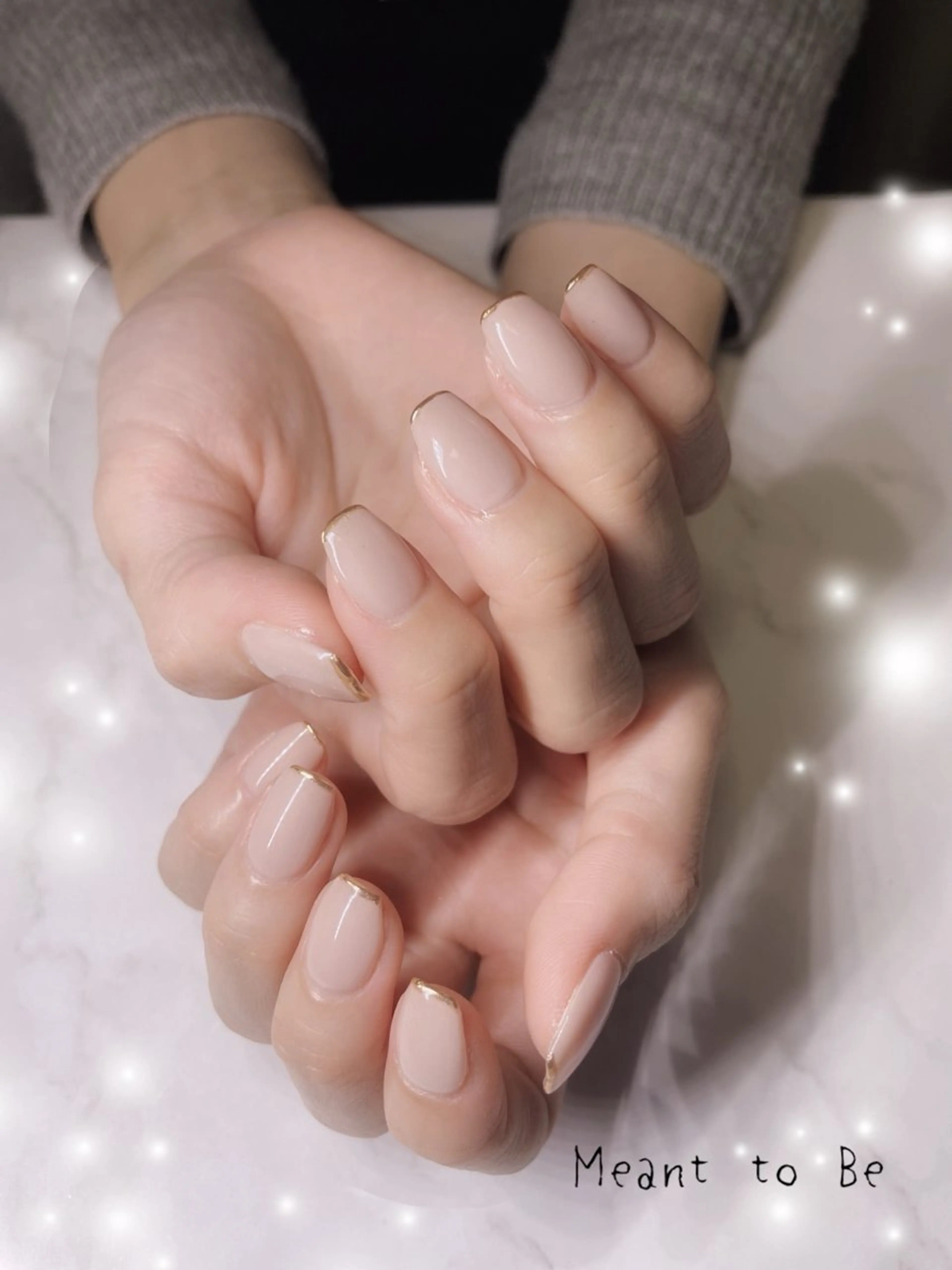 ネイル フレンチネイル ジェルネイル ミラーネイル パラジェル Meant to Be〜ご縁に感謝〜のネイルデザイン