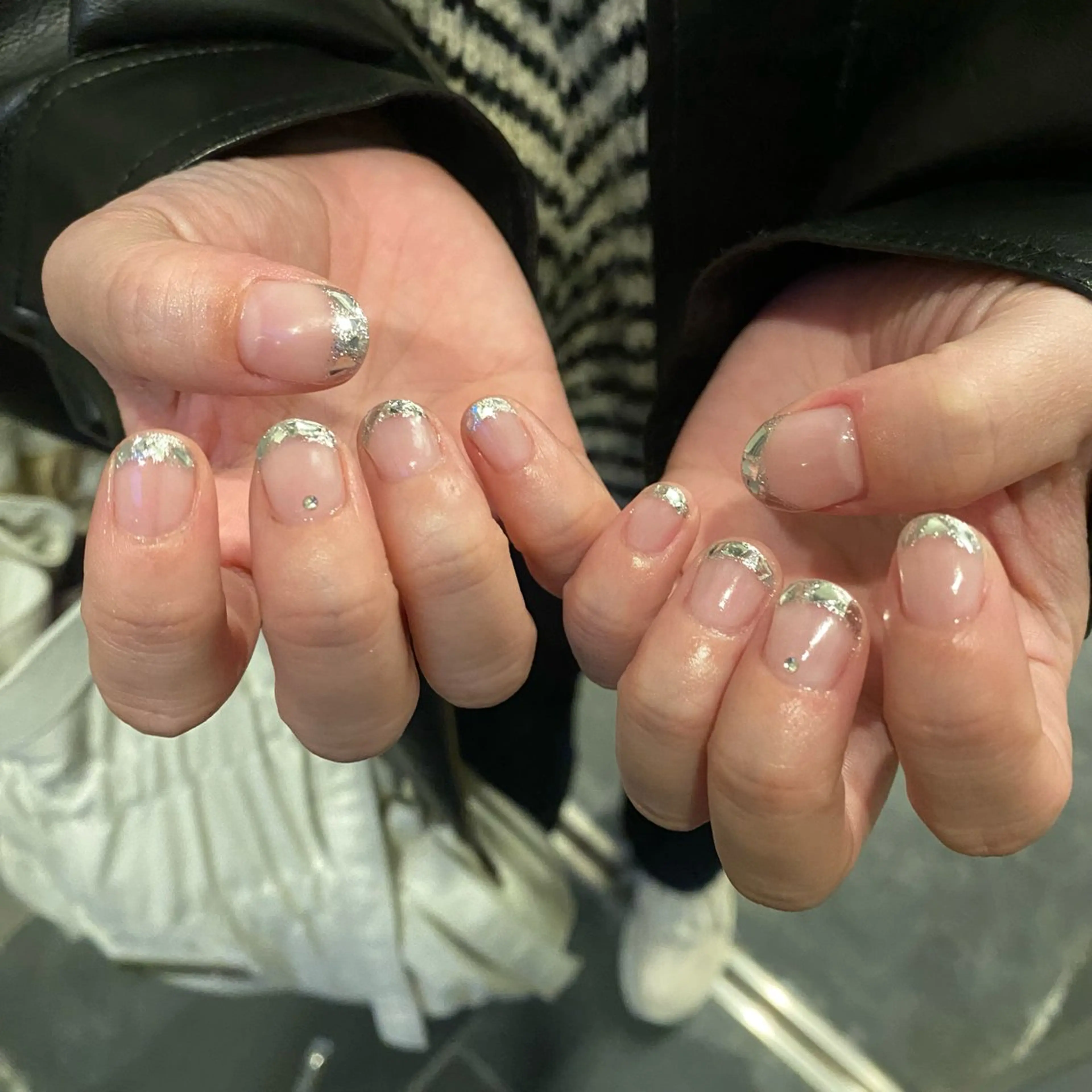 ネイル フレンチネイル ガラスフレンチ RIHO ♡のネイルデザイン