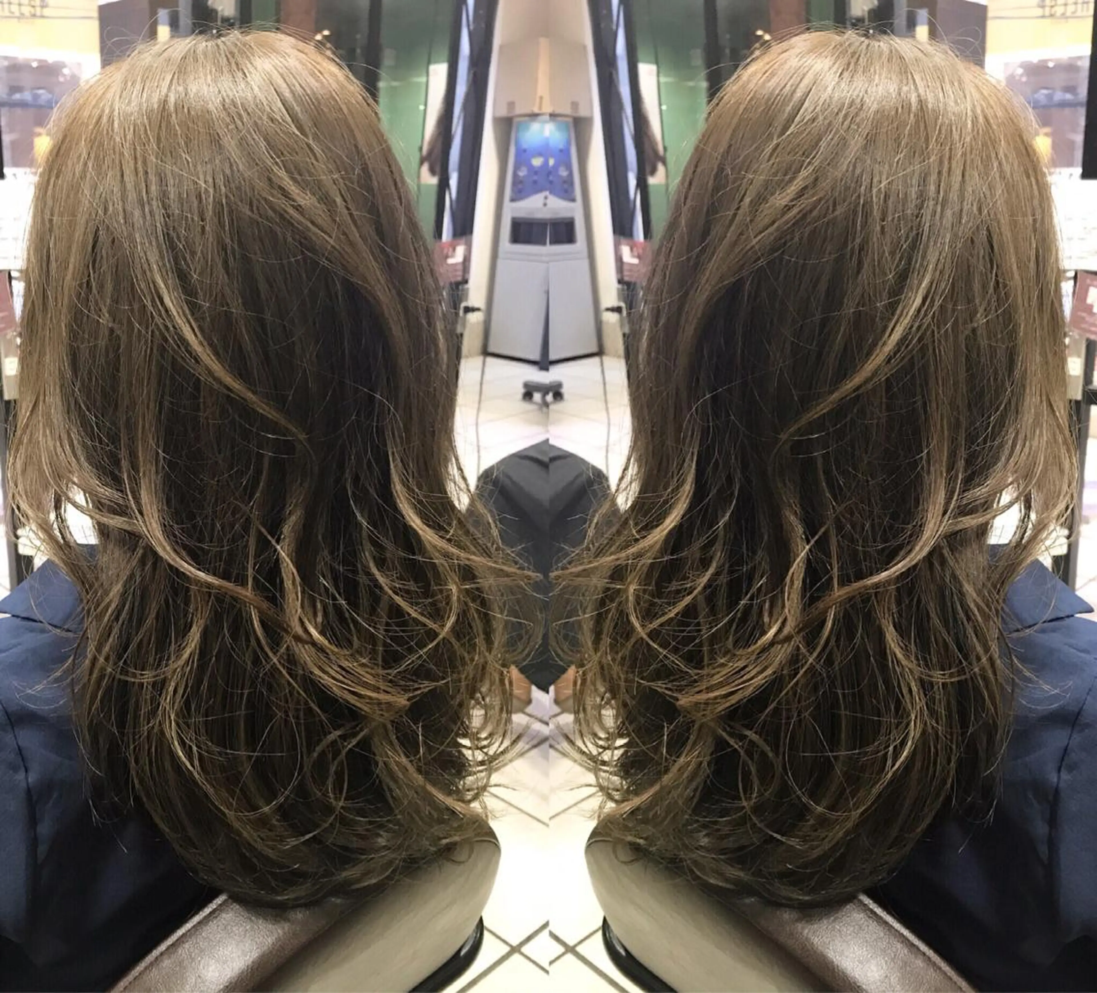 セミロング カラー シールエクステ⭐️ オオミタクヤのヘアスタイル