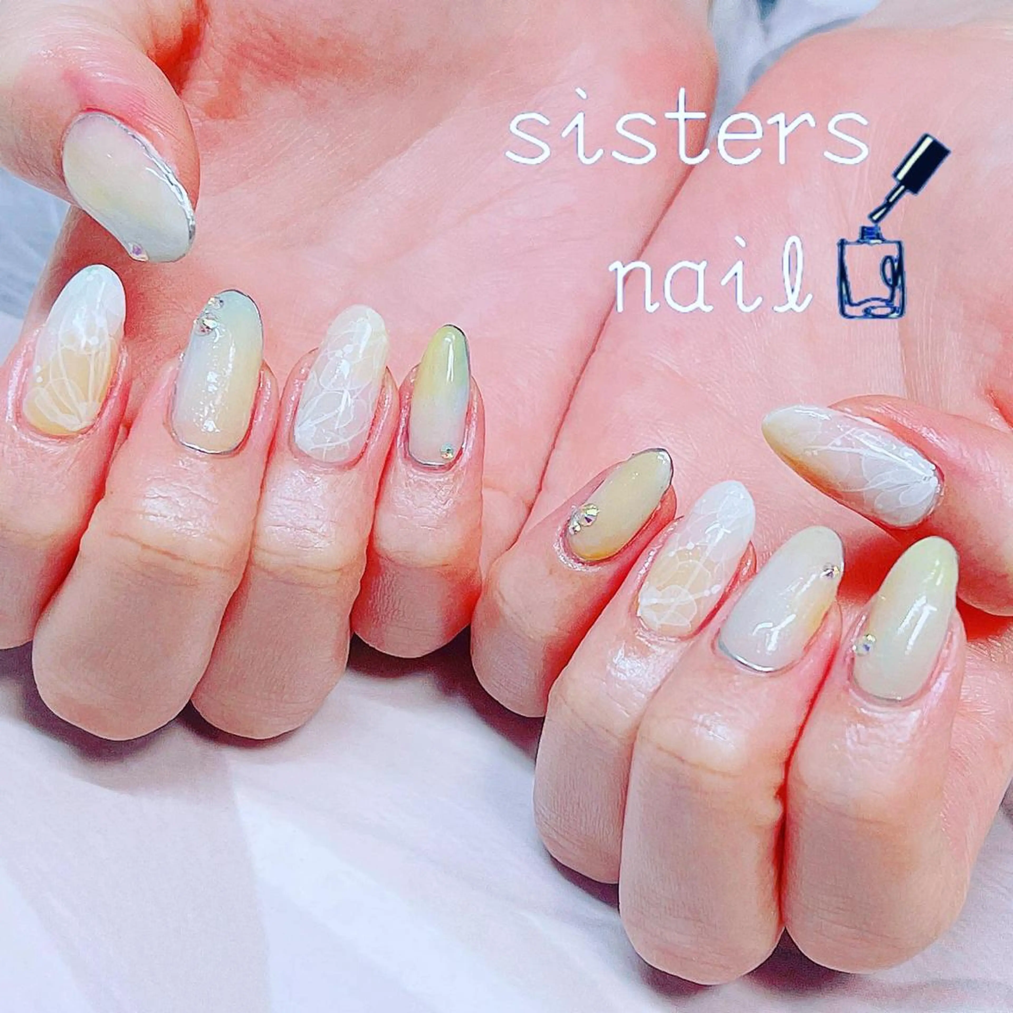 ネイル アートネイル フラワーネイル 春ネイル ハンドネイル ハンドケア sisters nail.fのネイルデザイン