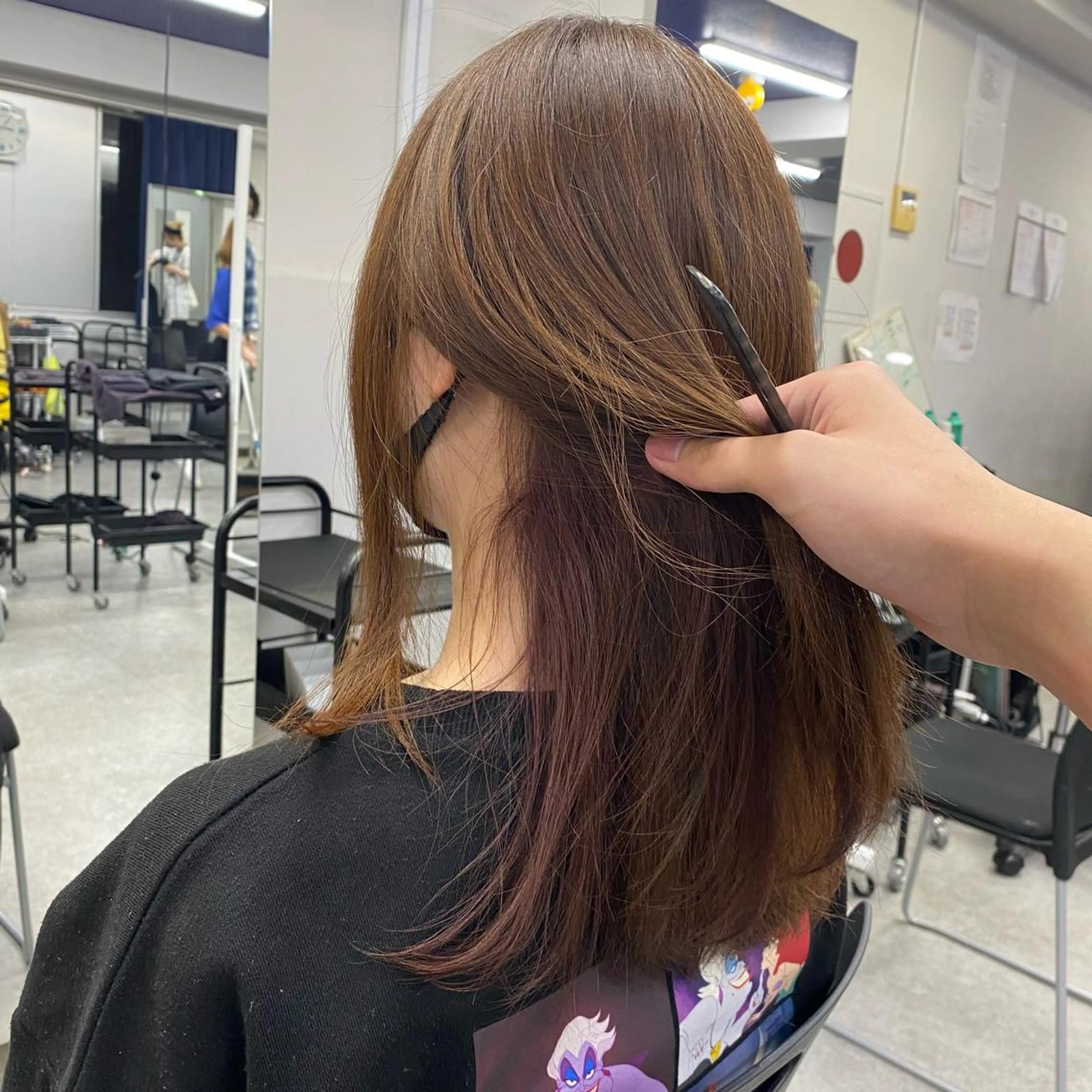 ロング カラー パーマ ヘアアレンジ メンズ キッズ ネイル マツエク・マツパ アイブロウ ピンクカラー カラーマツエク ピンク ヘアカラー reco所属・ウルフ&レイヤー特化 まとまる美髪矯正のヘアスタイル