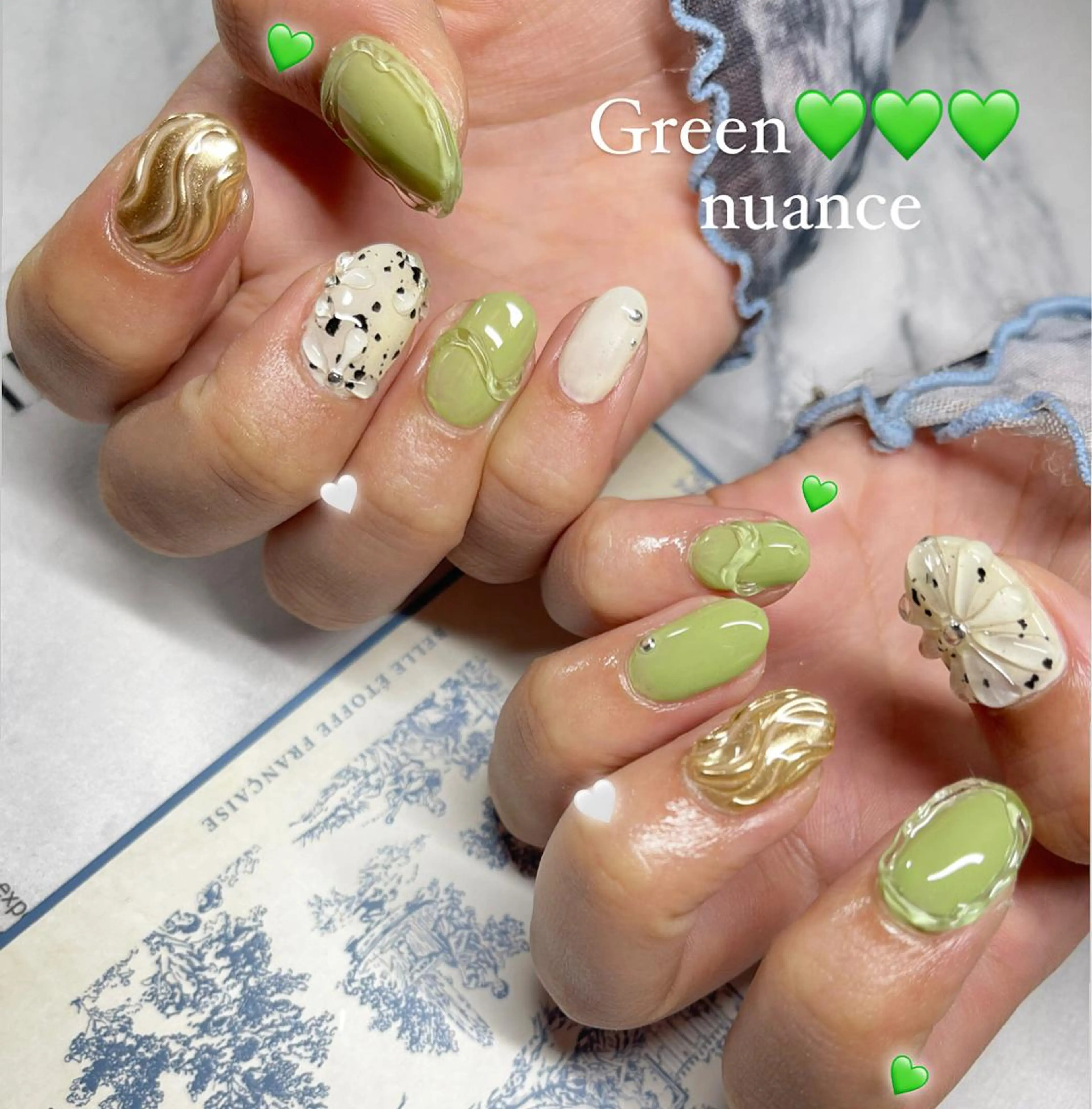 ネイル アニマル柄 アートネイル ガーリー グラデーション ハート ハンドネイル nail salon hoLLyhockのネイルデザイン