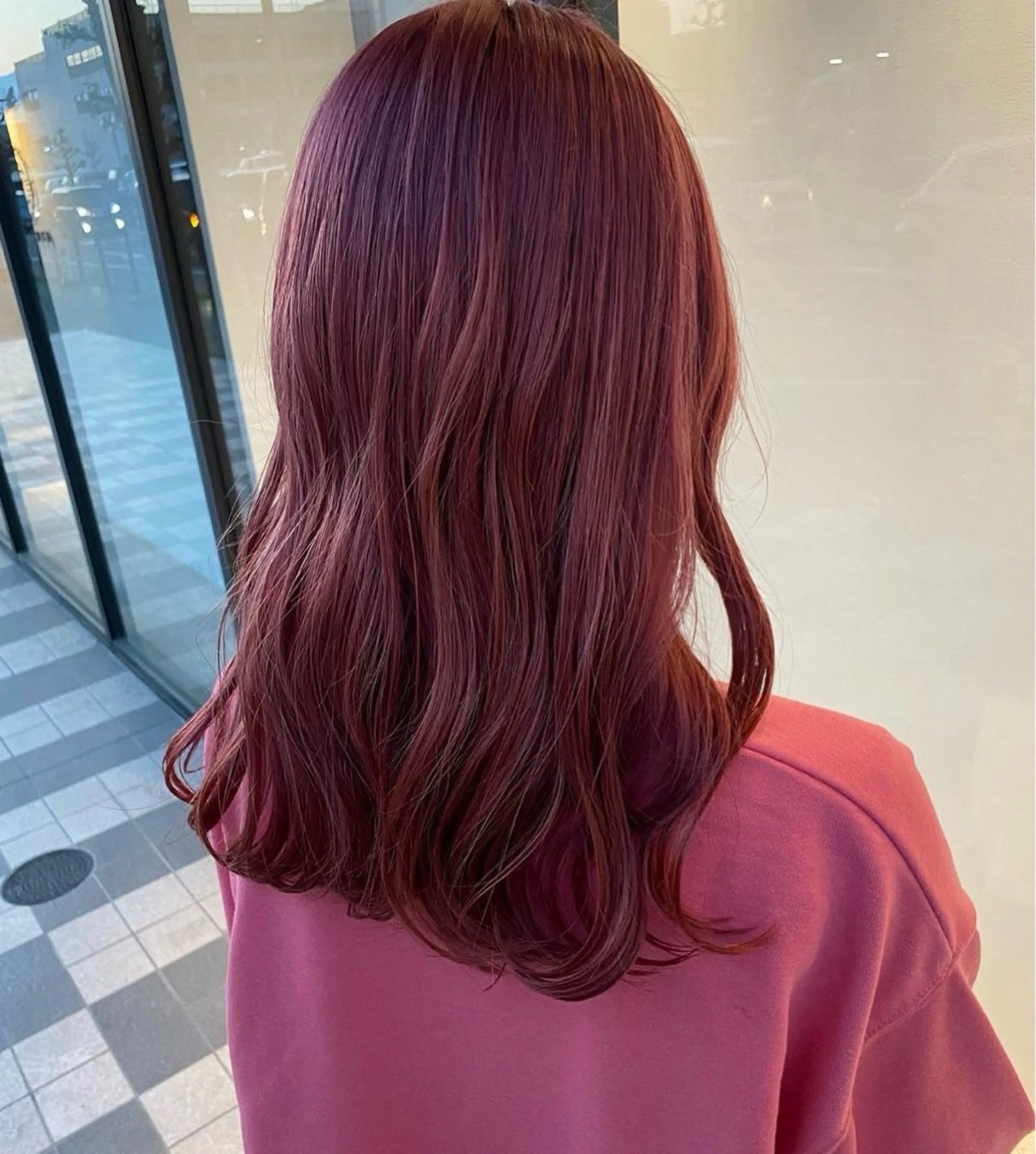 セミロング カラー レッドカラー 髪質改善/艶感カラー 中村吉平のヘアスタイル