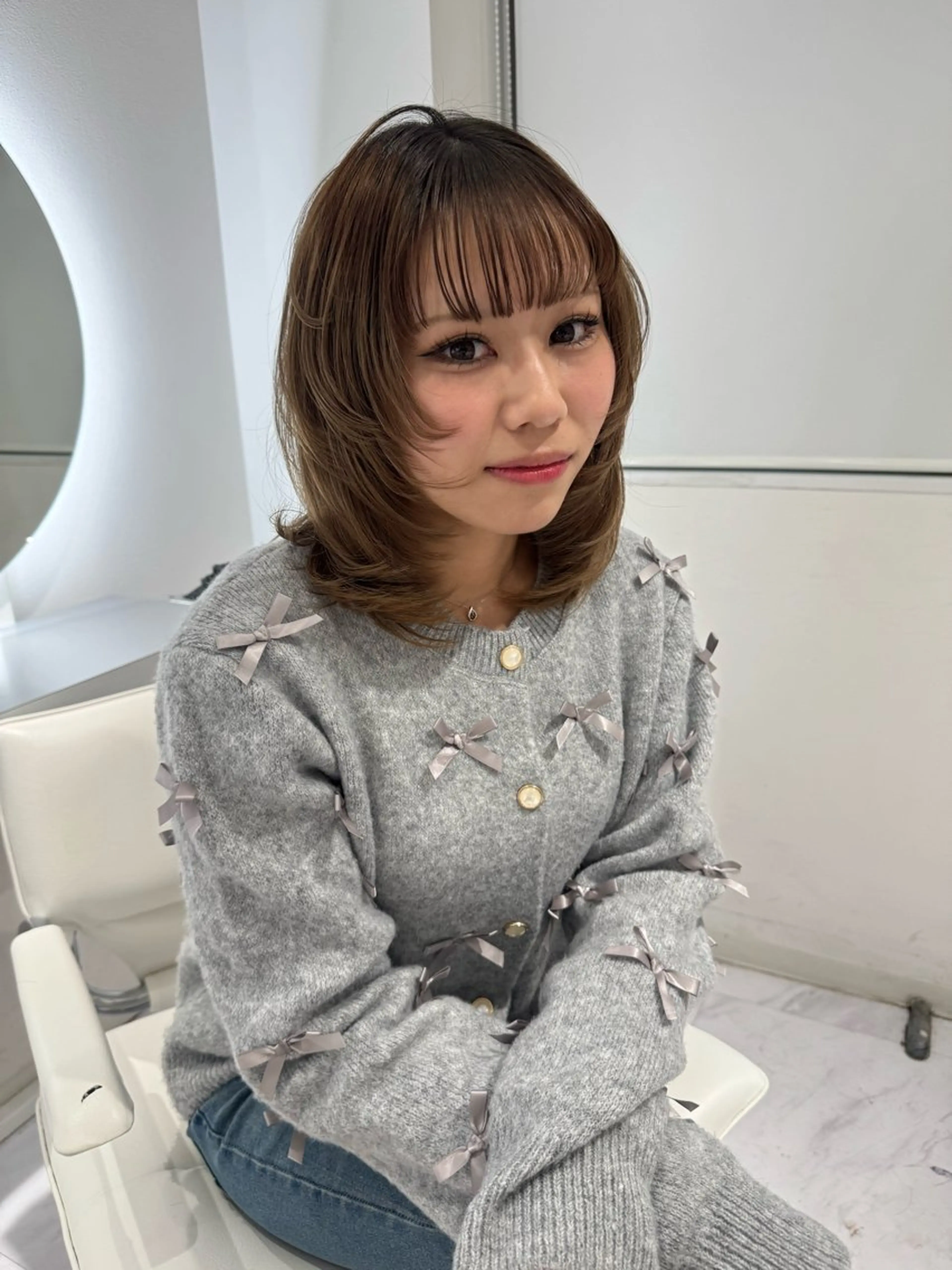 ミディアム ミディアムレイヤー レイヤーカット rina/無料レイヤ ーカット/上野🌱のヘアスタイル