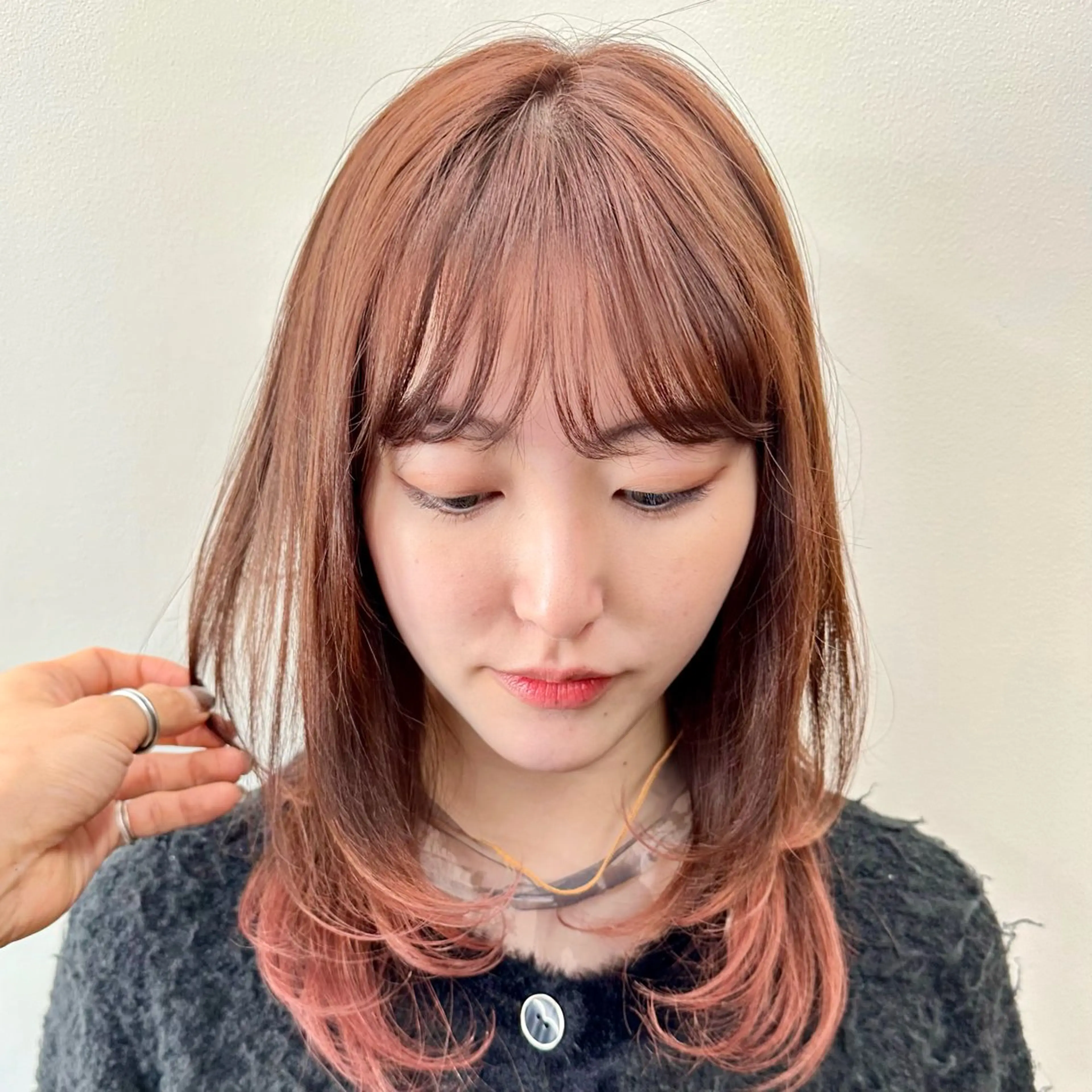 ミディアム カラー カット ヘアカラー 透け感カラー 🌱いわさきのヘアスタイル