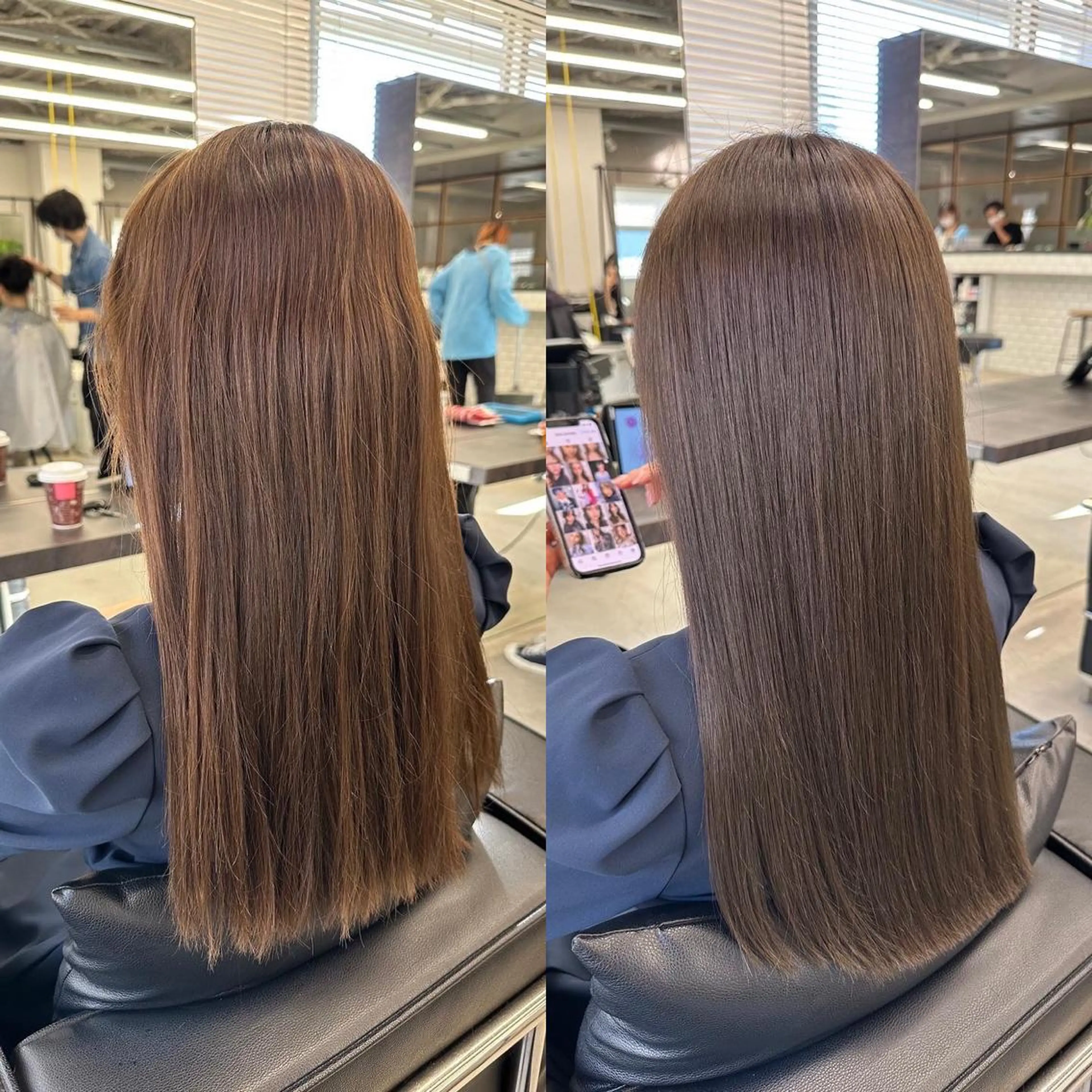 ロング カラー カット ヘアカラー トリートメント ✨大人韓国風レイヤー ✨吉原 潤✨のヘアスタイル