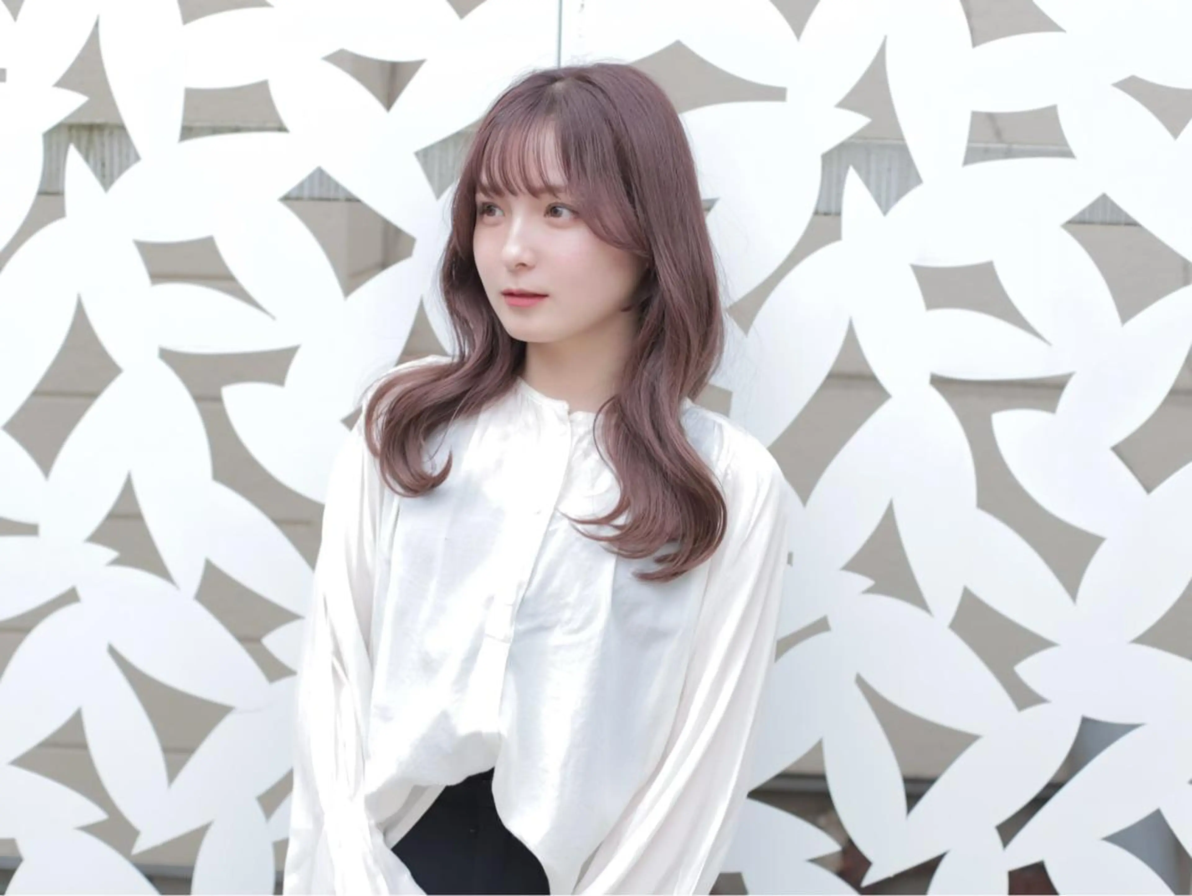 セミロング カラー 韓国風ヘア ヘアカラー トリートメント 映える顔周りカット ♥️韓国ヘア"ちぇるのヘアスタイル