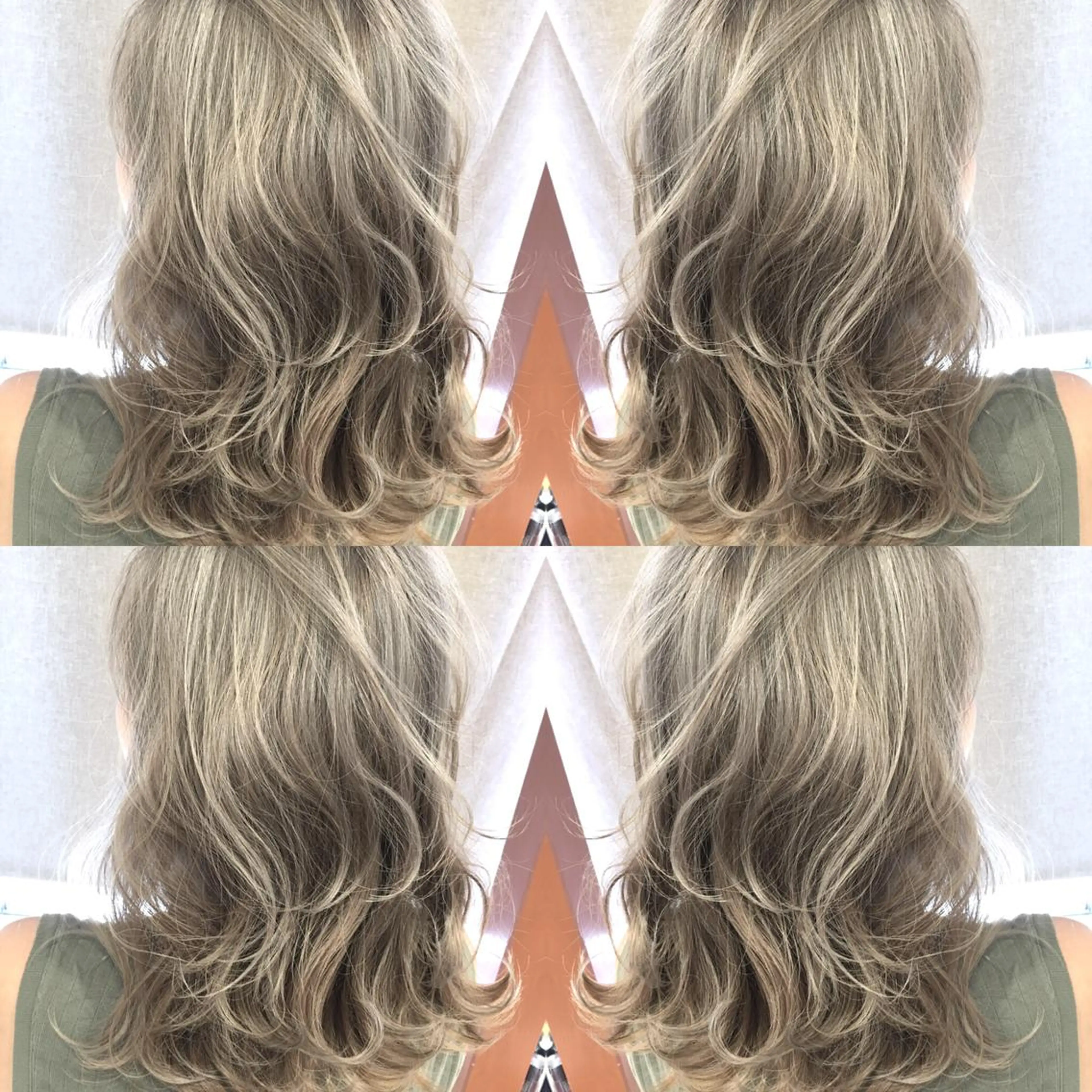 ミディアム カラー ハイライトカラー 3Dハイライト ハイライト ヘアカラー トリートメント 井上 一平のヘアスタイル