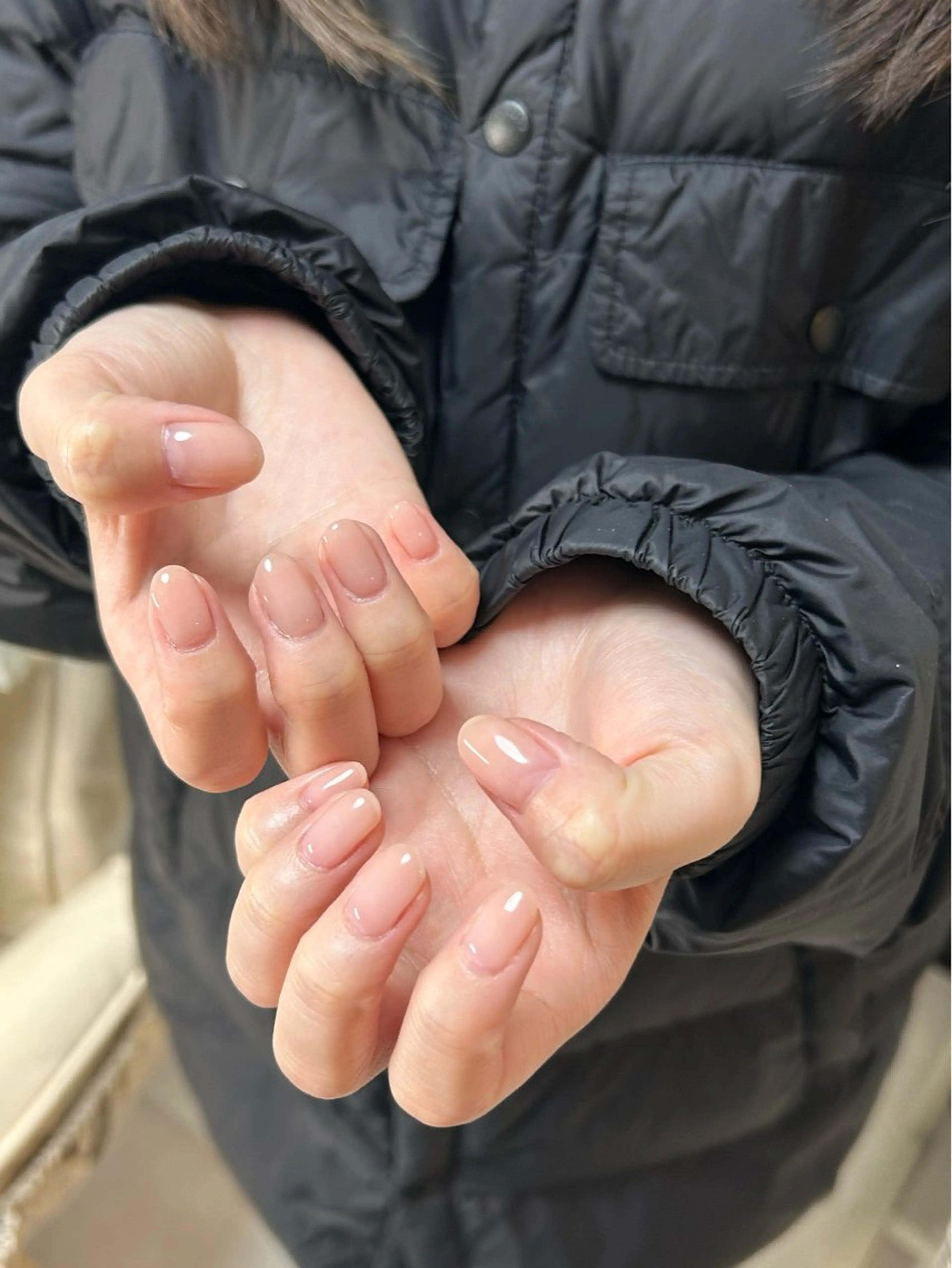 ネイル ワンカラーネイル ピンク ピンクベージュ ハンドネイル ten nail salon　かえでのネイルデザイン