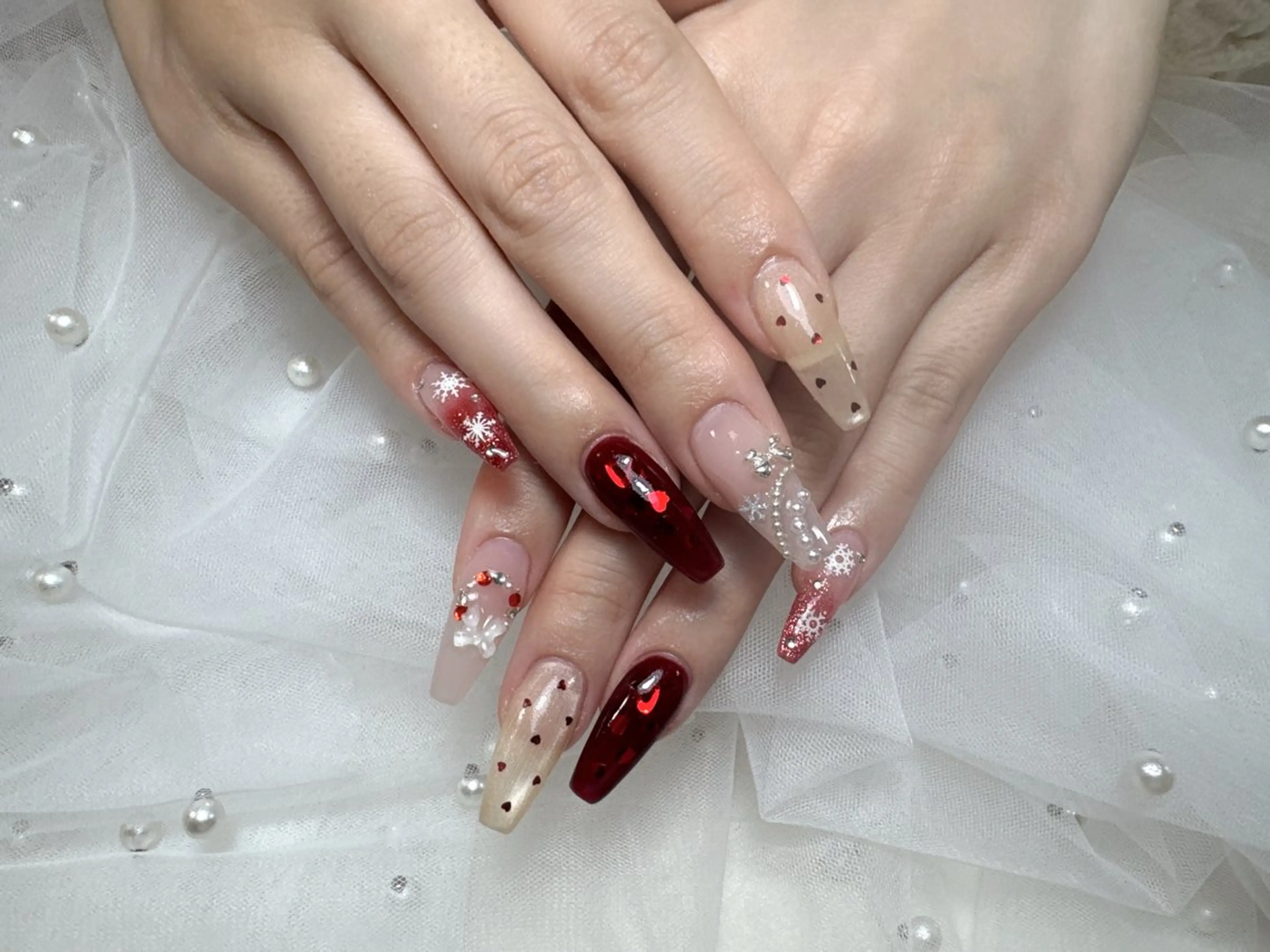 ネイル 冬ネイル クリスマス ハンドネイル Anju Nailのネイルデザイン