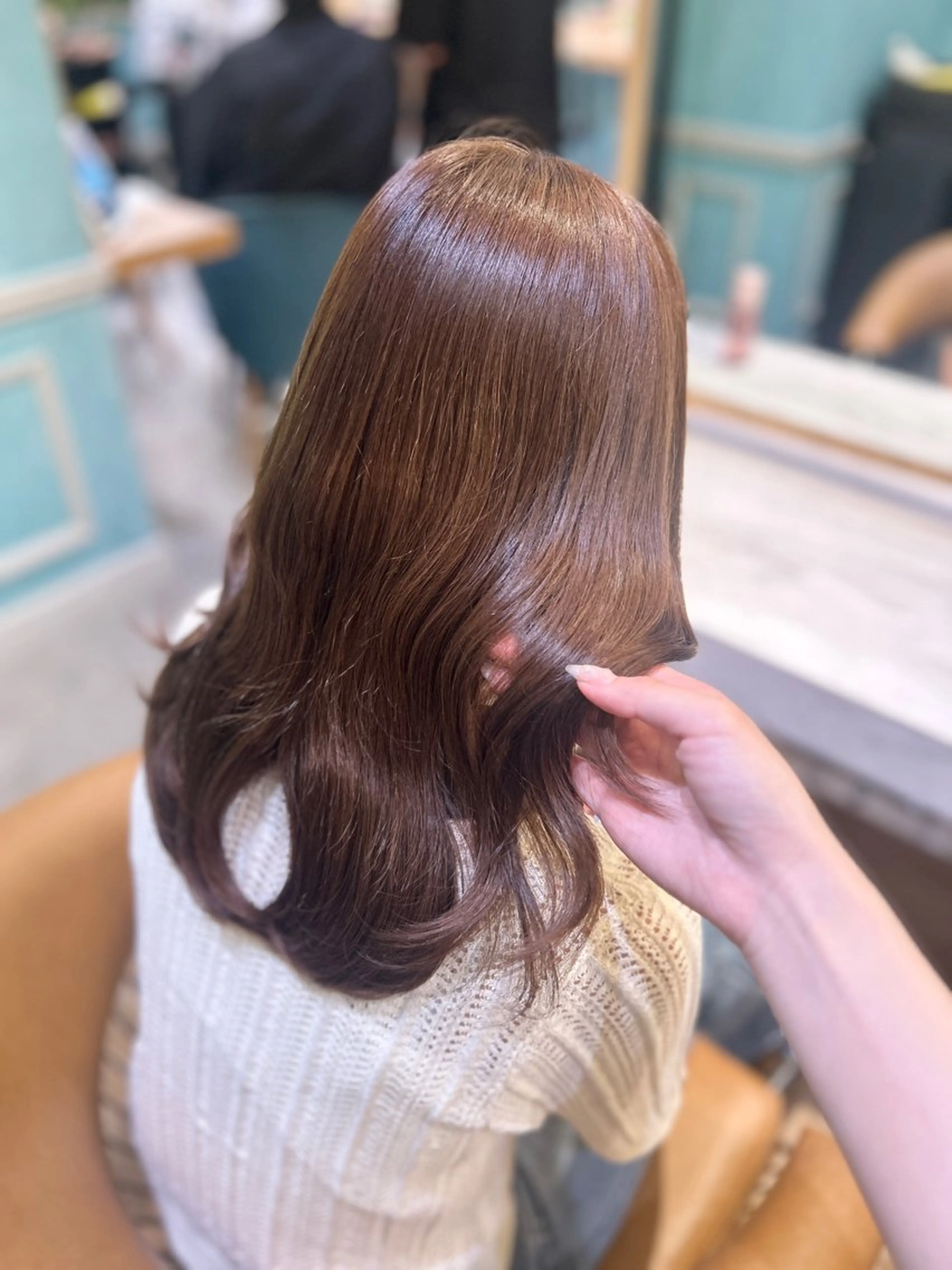 ワンカラー🎀ツヤ髪トリートメント＆超音波アイロン付き🫧の写真