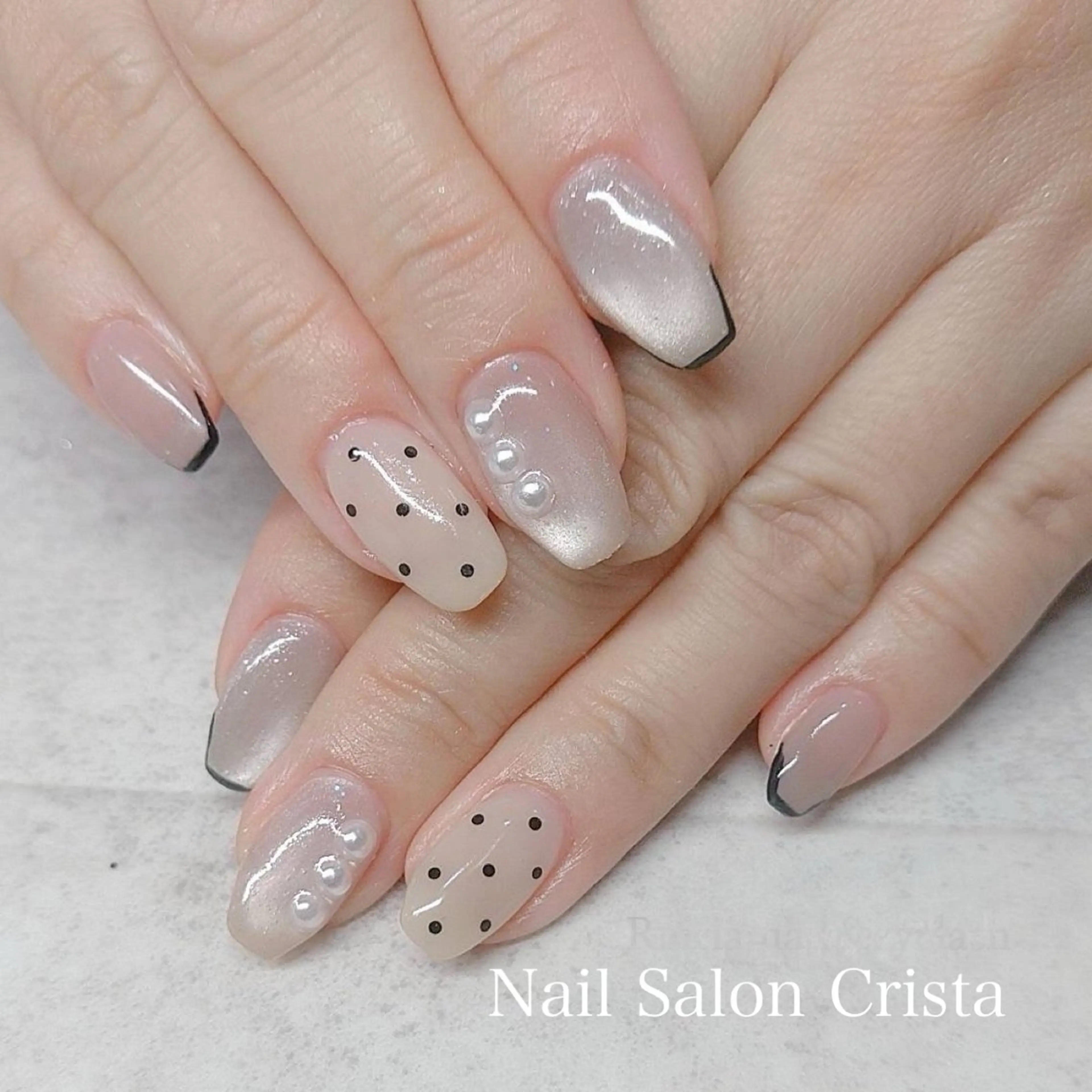 ネイル フットネイル ジェルネイル マグネットネイル オフィスネイル ワンカラーネイル NAILSALON CRISTA所属・🤍CRISTA yui🤍のネイルデザイン