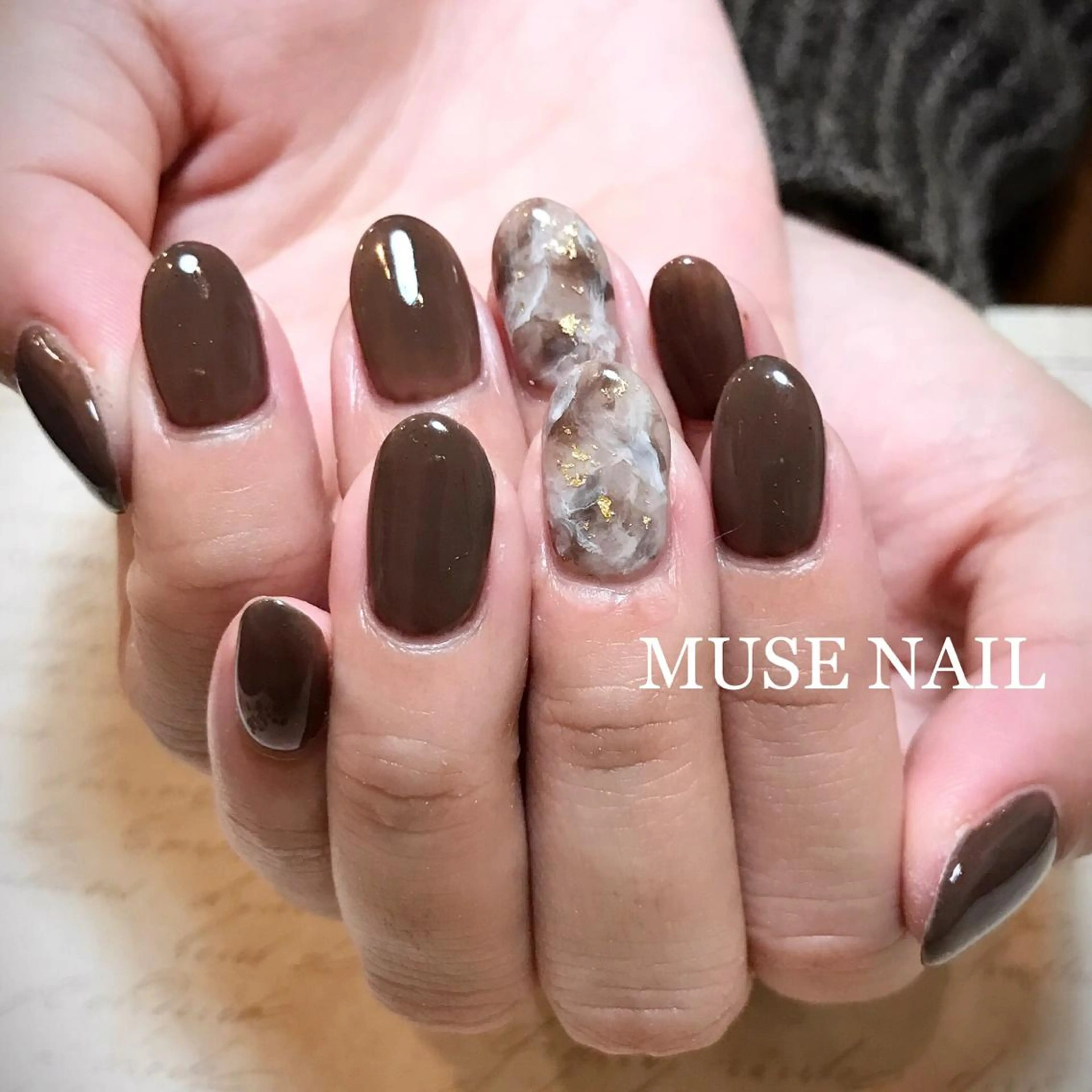 ネイル ブラウン ハンドネイル jdn kayokoのネイルデザイン