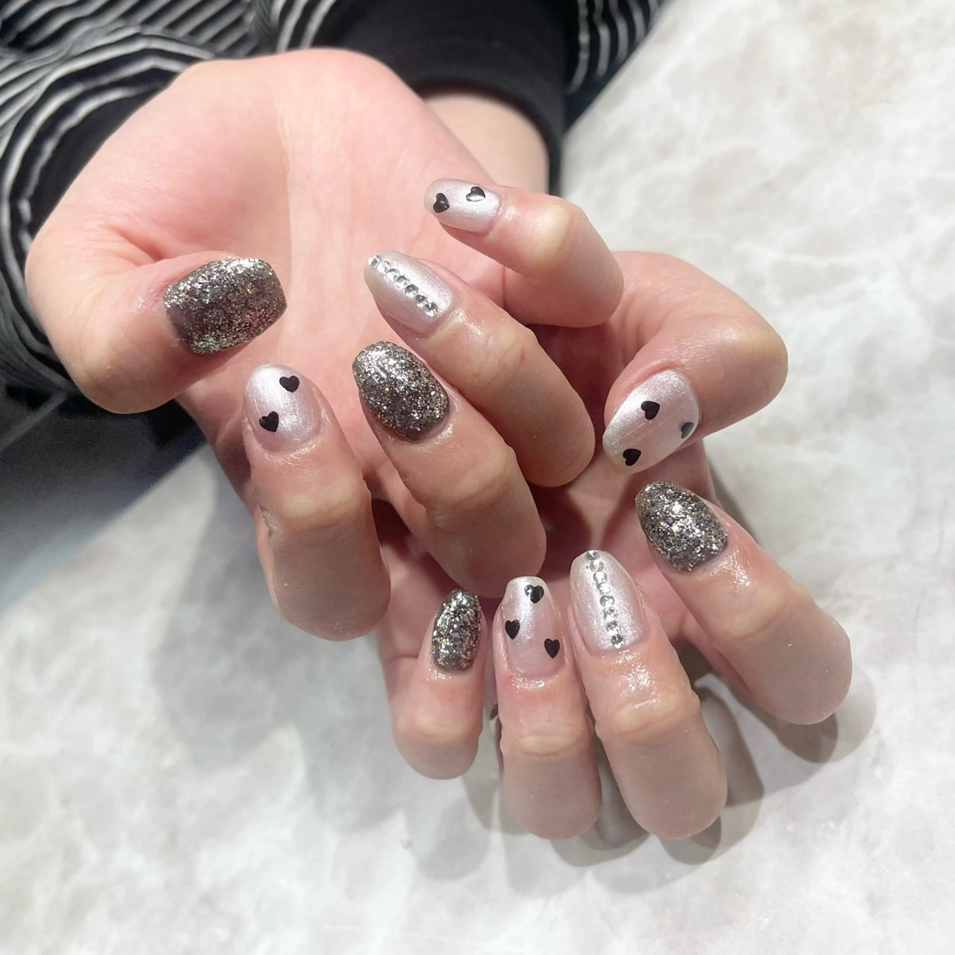 ネイル アートネイル ハート ワンカラーネイル バレンタイン 粕屋耳ツボジュエリー 💎（ネイル休）のその他イメージ