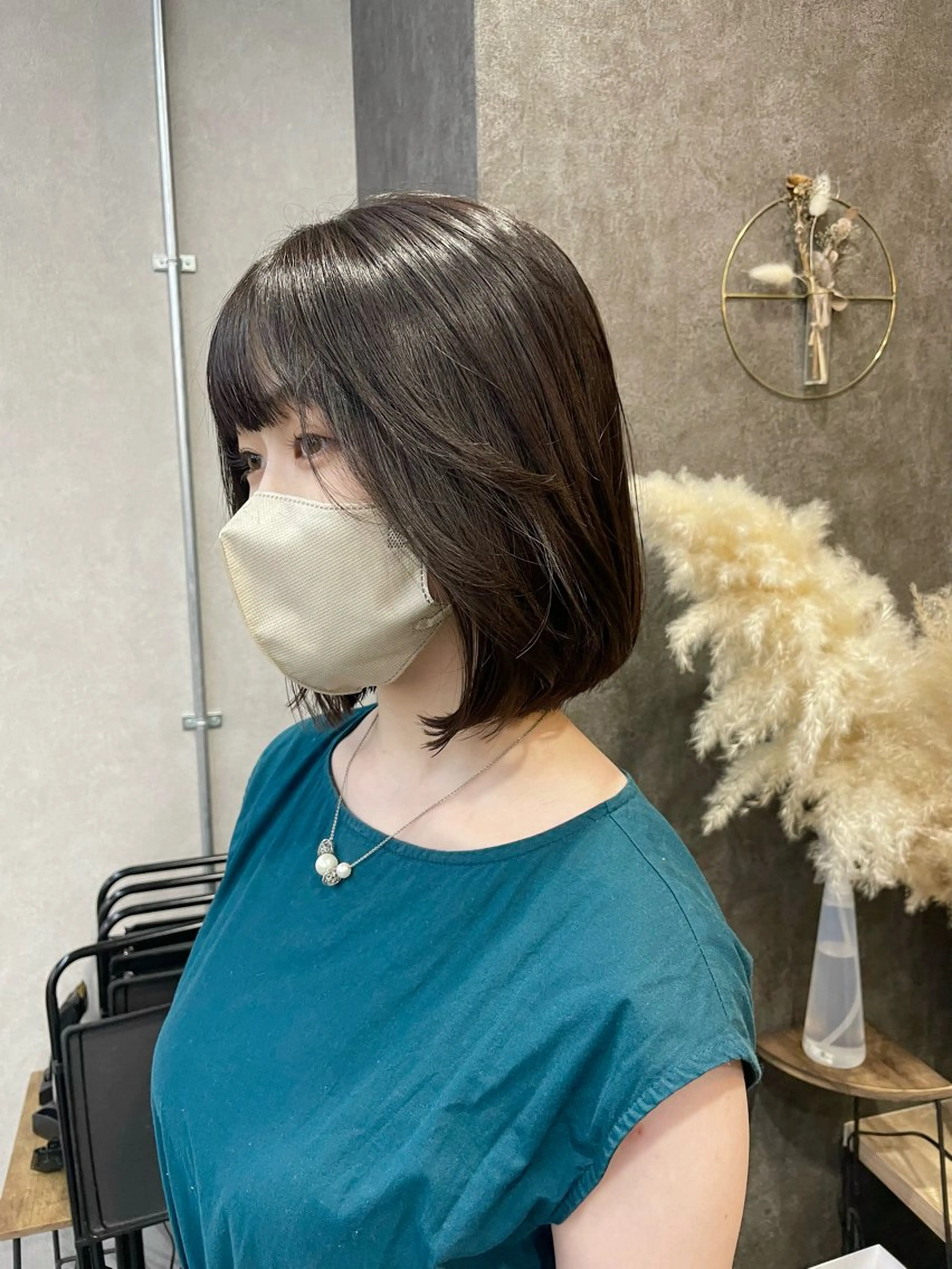 ショート カラー 顔まわりレイヤー 顔周りカット レイヤーカット いなみね はるきのヘアスタイル