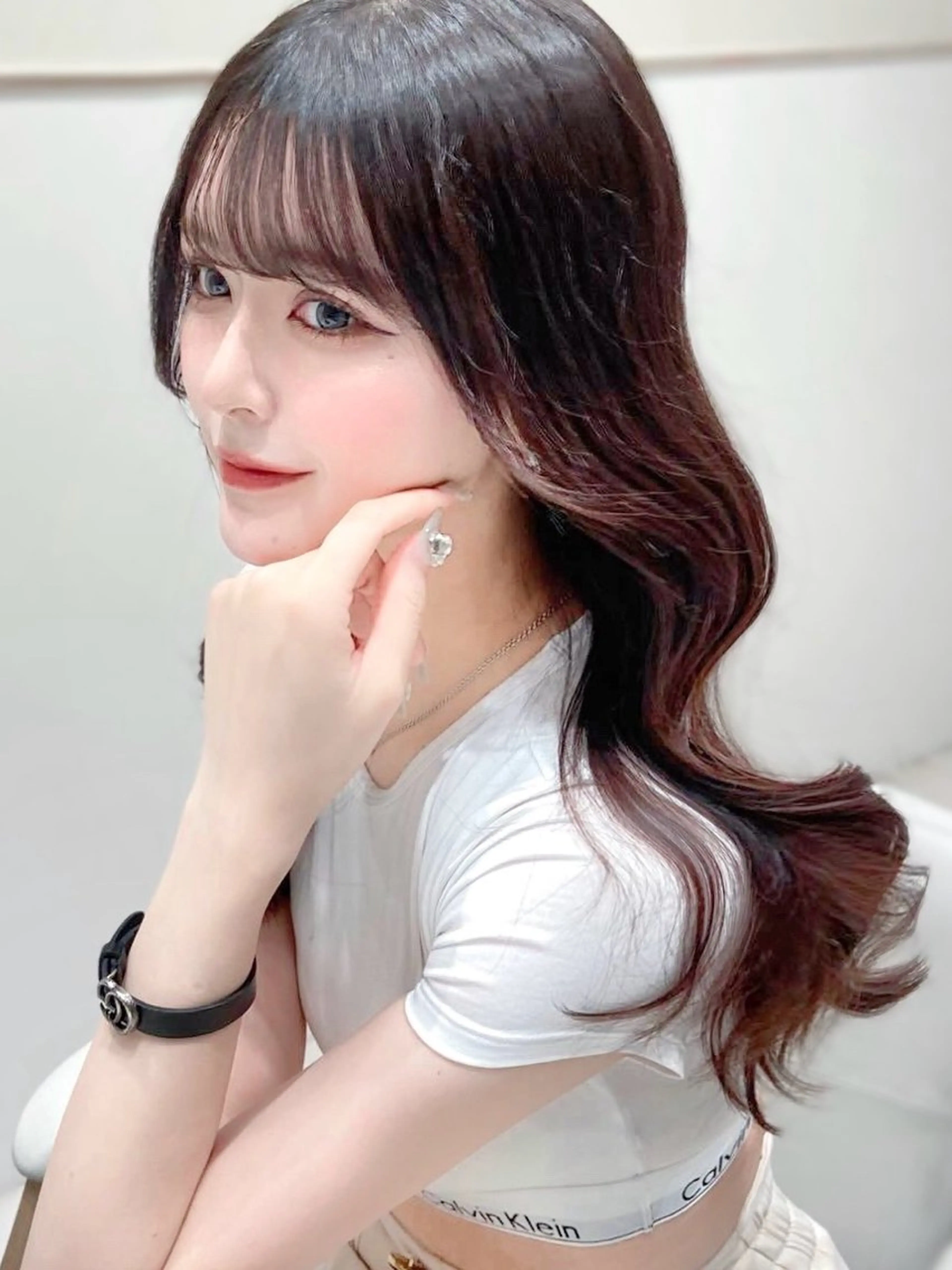 セミロング カラー カット ヘアカラー トリートメント ヘッドスパ ヘアセット 韓国ヘア/レイヤー/ 顔まわり/りょーとのヘアスタイル